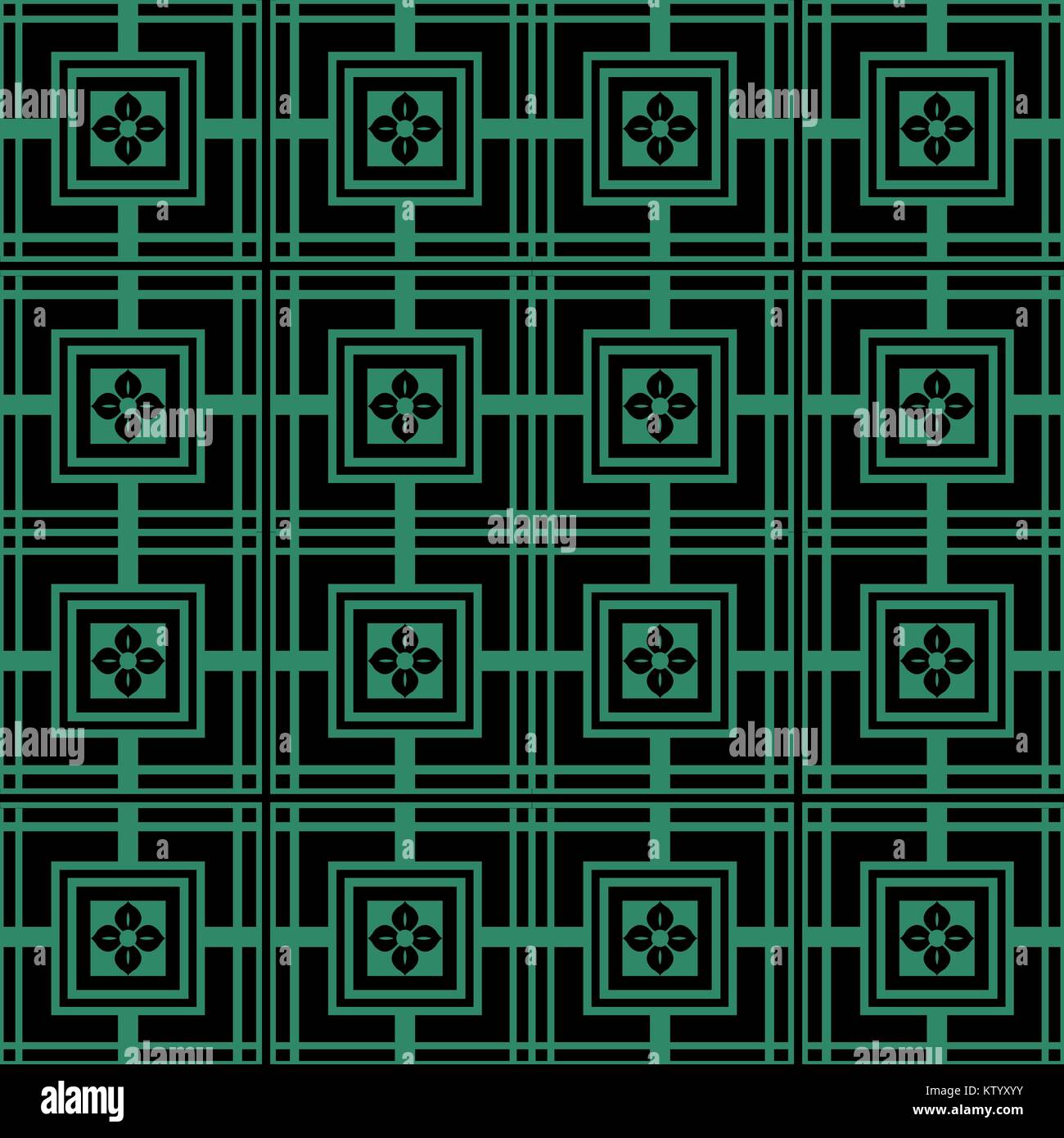 Antique seamless green background square cross flower Stock Vector ...