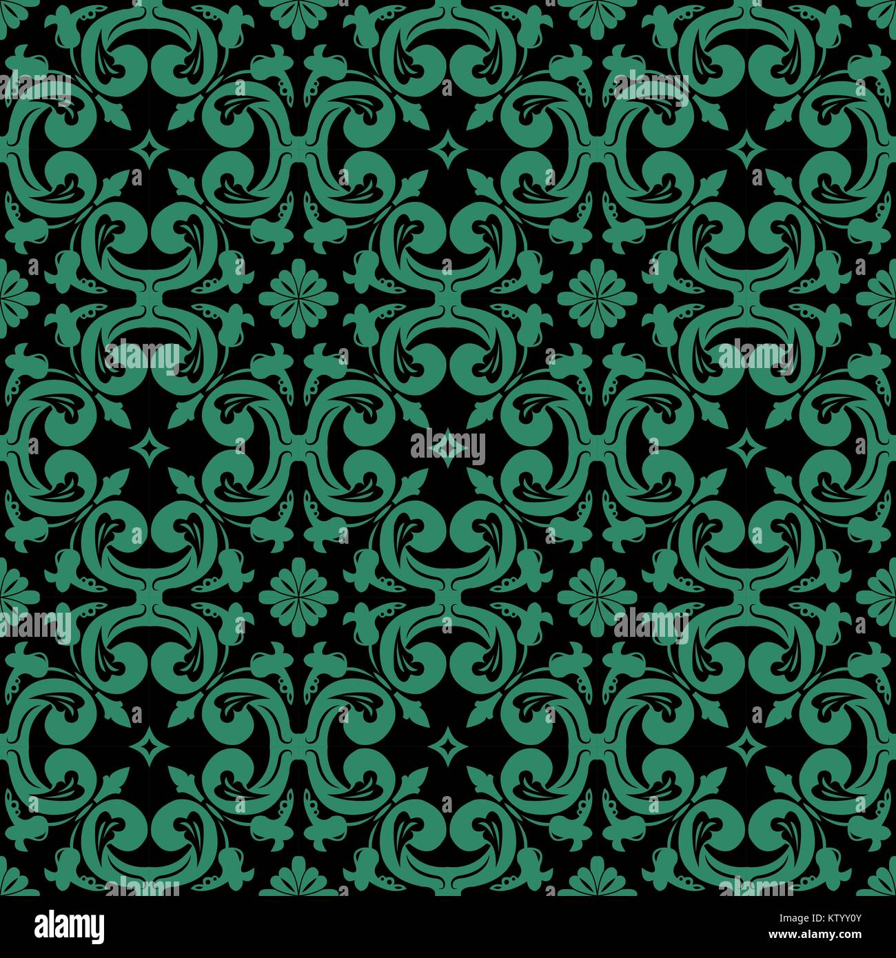 Antique seamless green background round spiral flower cross Stock ...