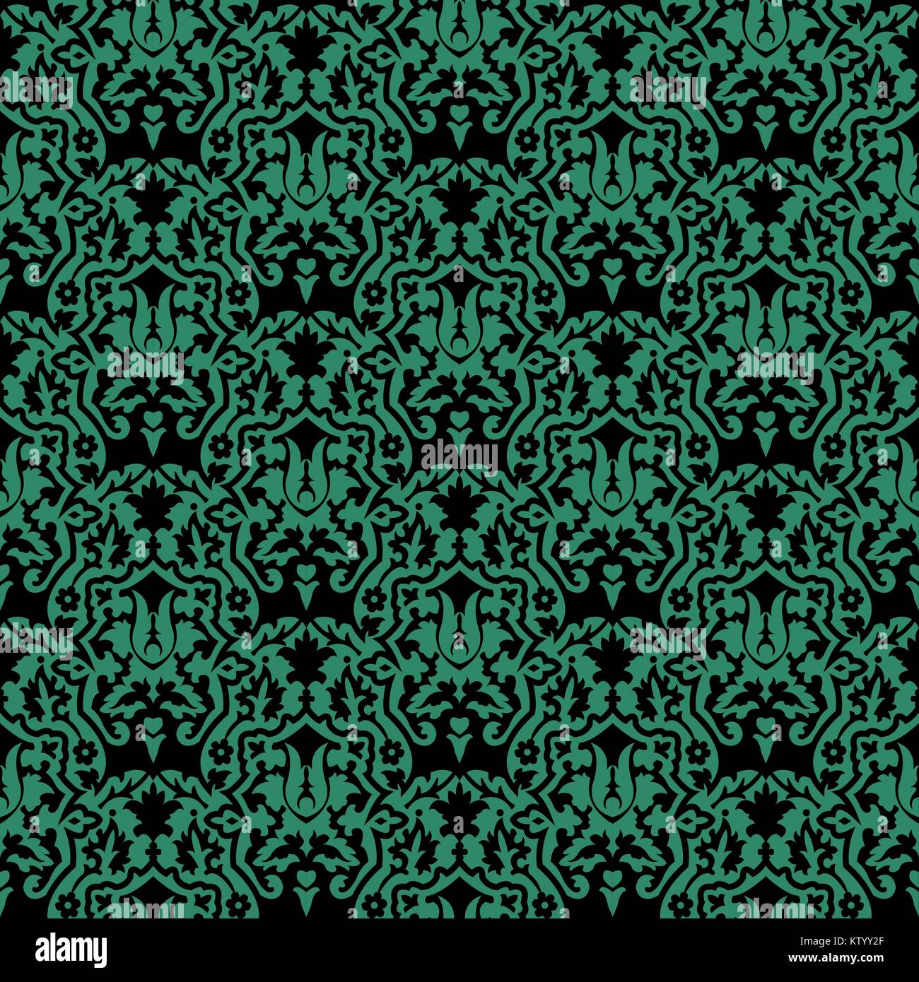 Antique seamless green background flower leaf kaleidoscope Stock Vector ...