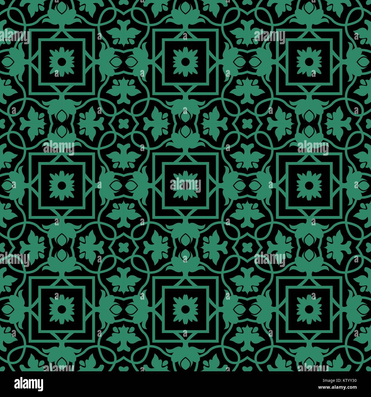 Antique seamless green background spiral cross flower vine Stock Vector ...