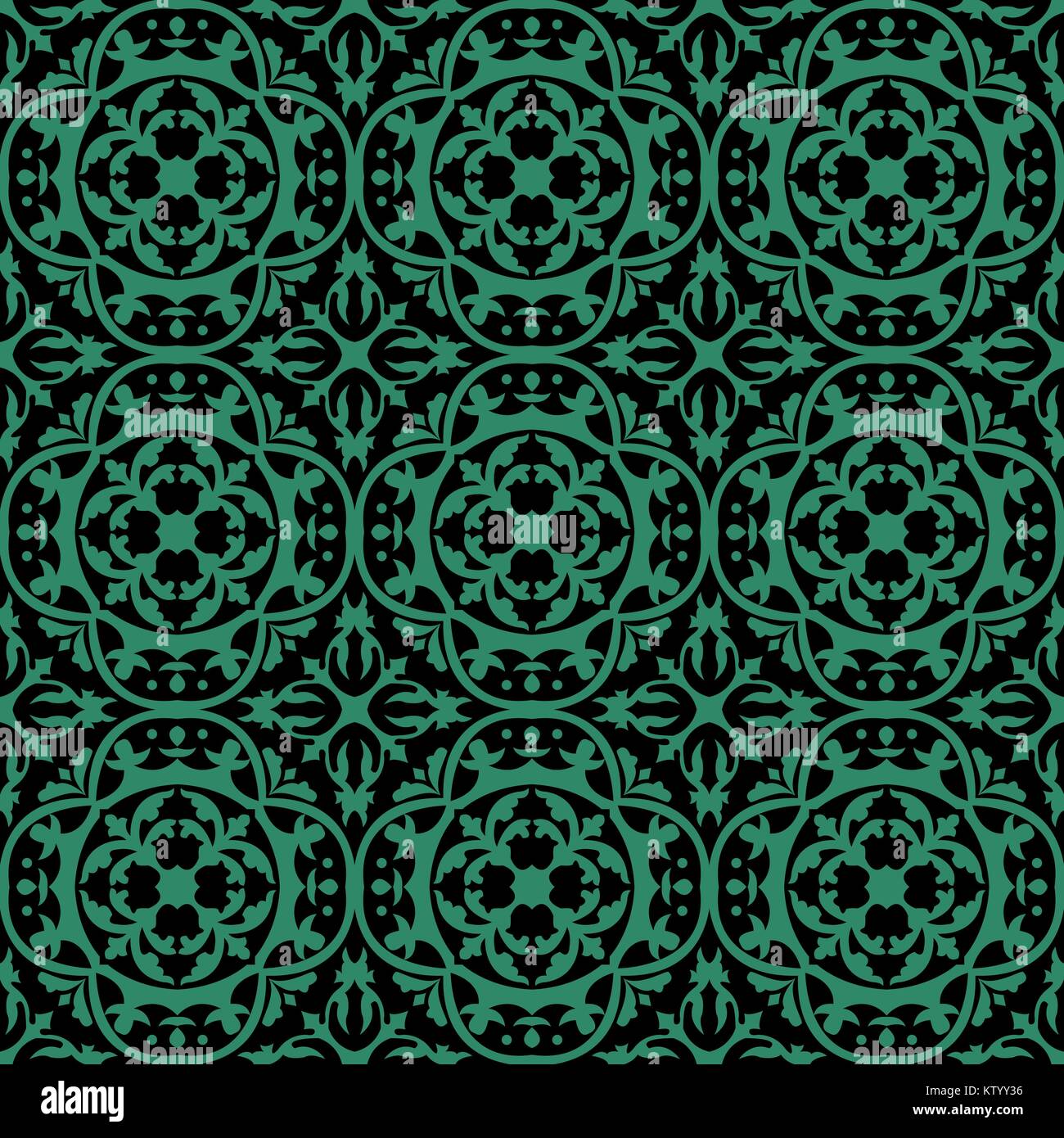 Antique seamless green background round curve geometry leaf Stock ...