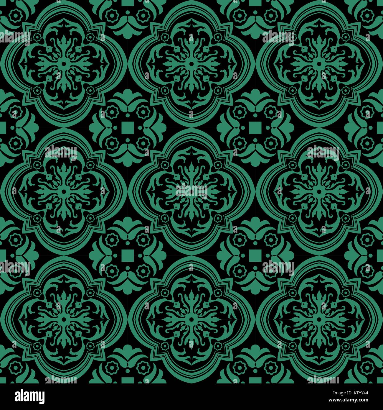 Antique seamless green background spiral round curve flower Stock ...
