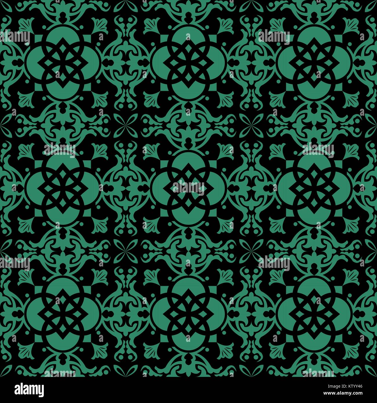 Antique seamless green background round square cross kaleidoscope Stock ...