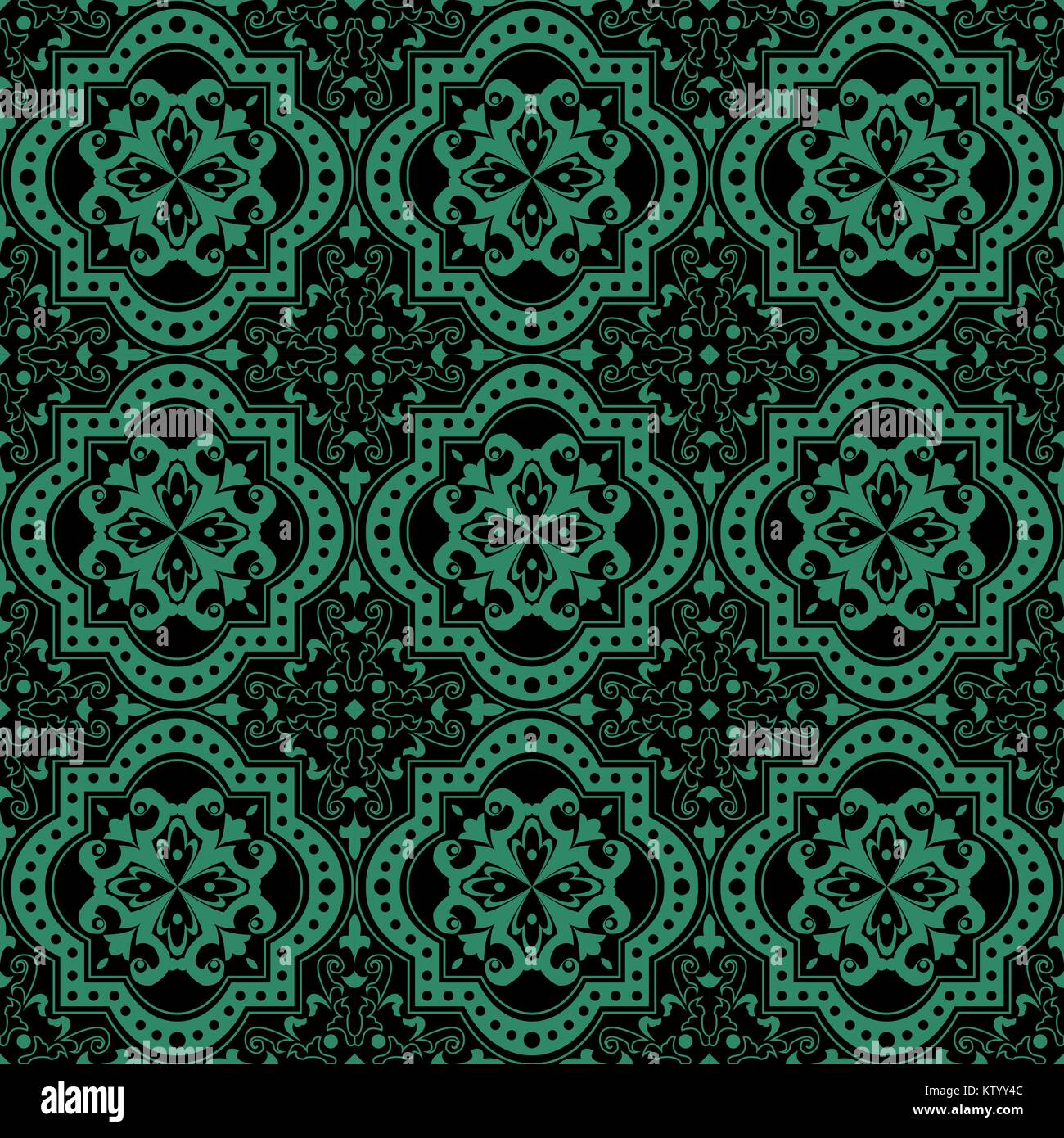 Antique seamless green background round curve kaleidoscope Stock Vector ...