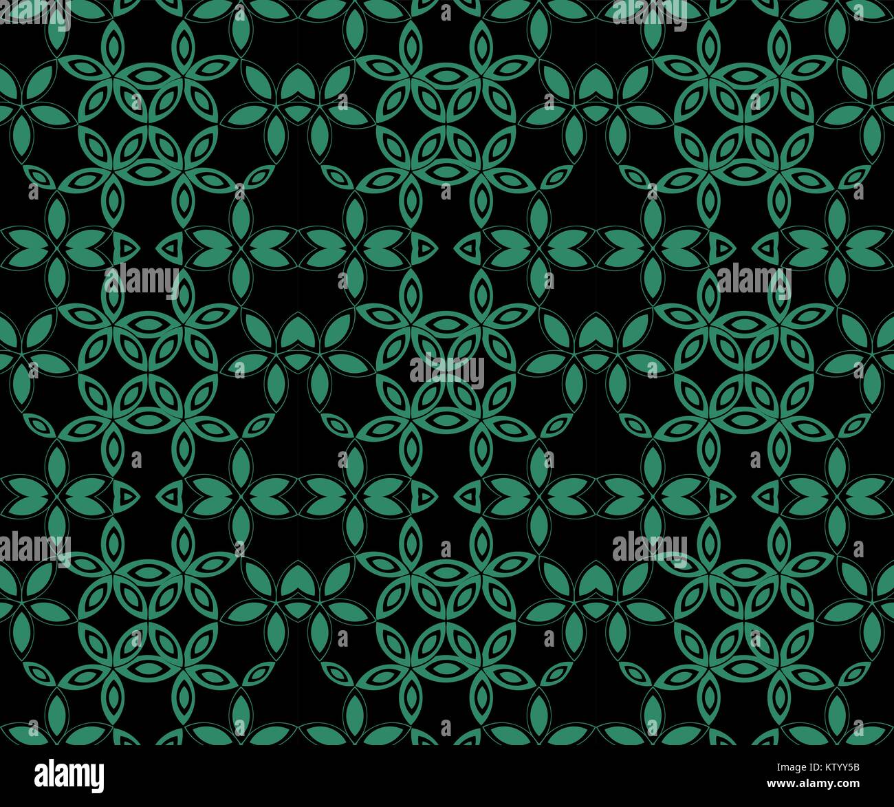 Antique seamless green background round star curve cross flower Stock ...