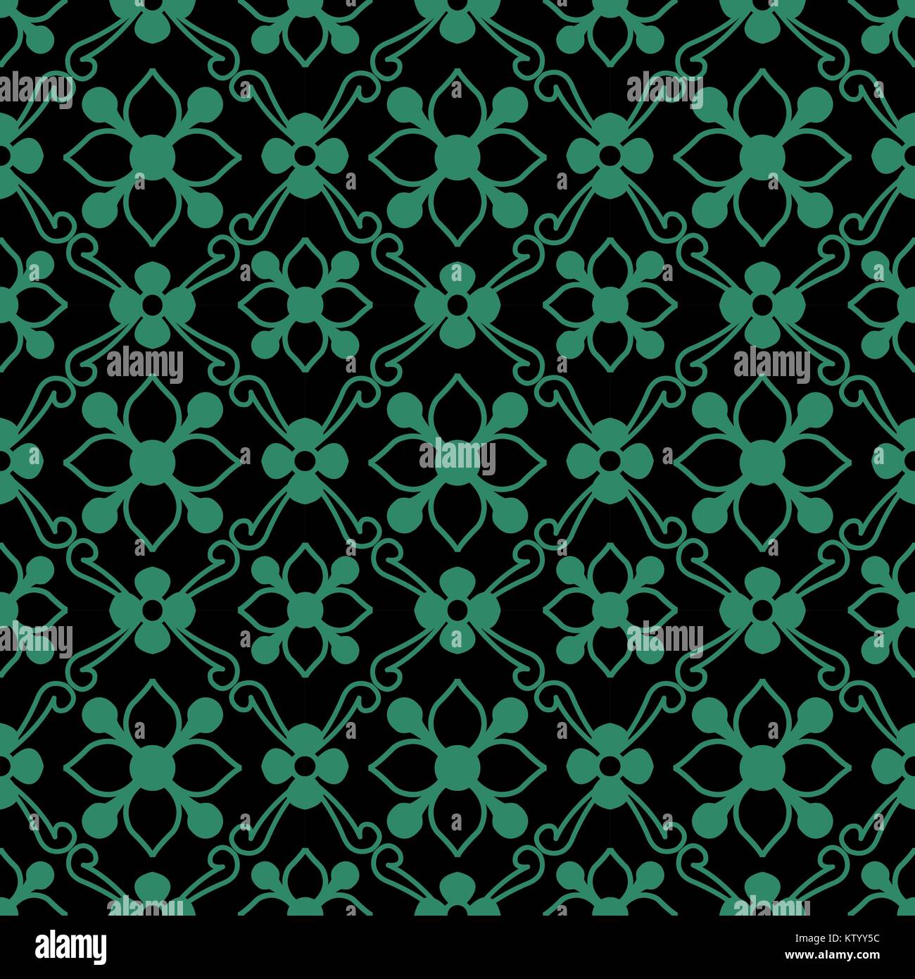 Antique seamless green background outline flower leaf Stock Vector ...