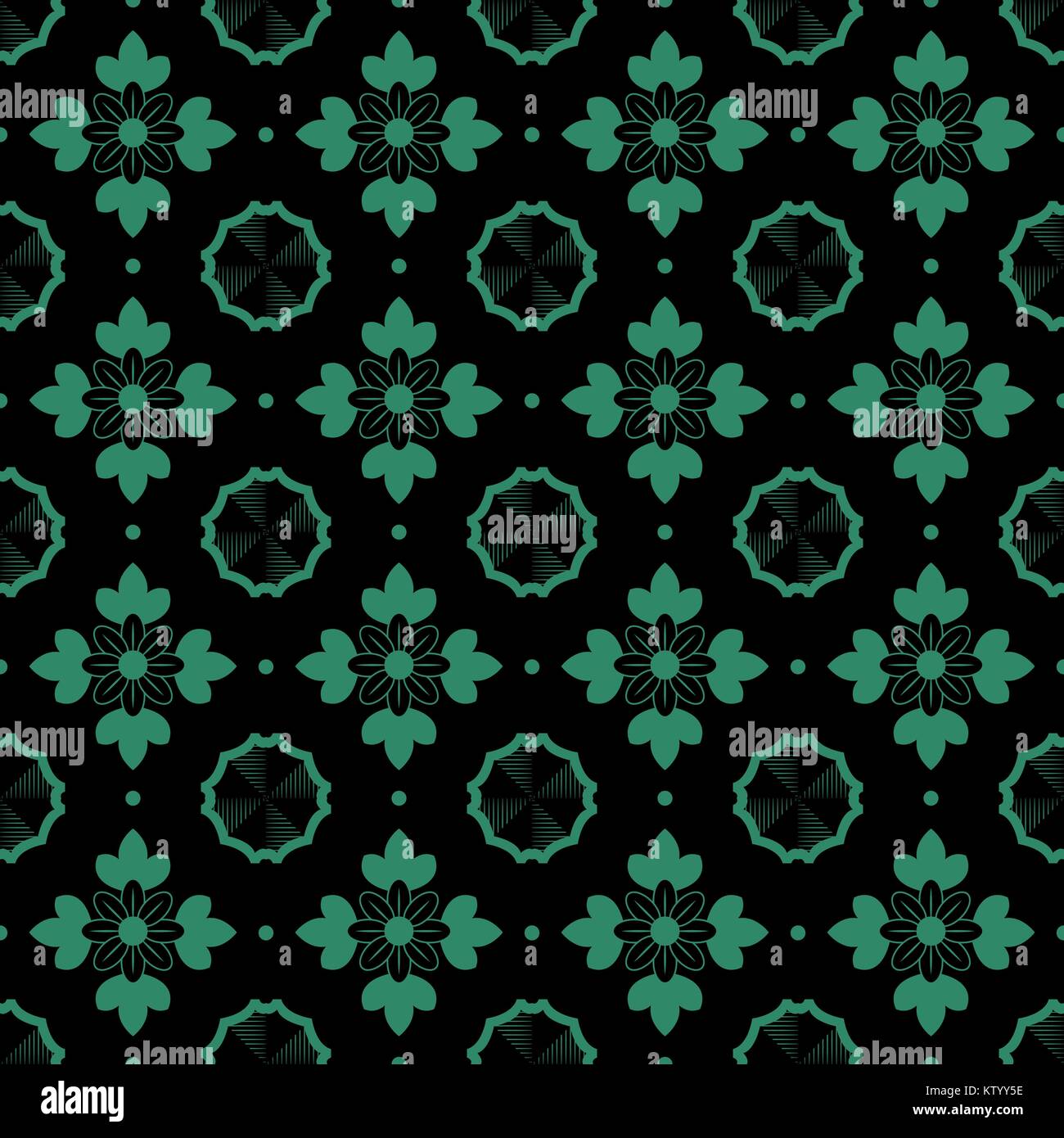 Antique seamless green background flower leaf kaleidoscope Stock Vector ...