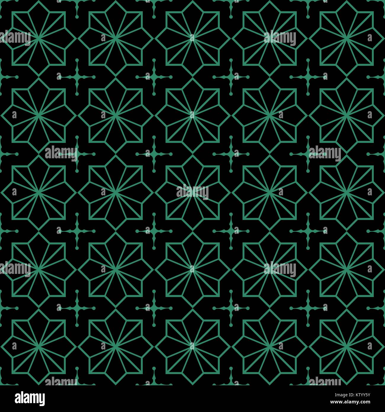 Antique seamless green background cross line star flower Stock Vector ...