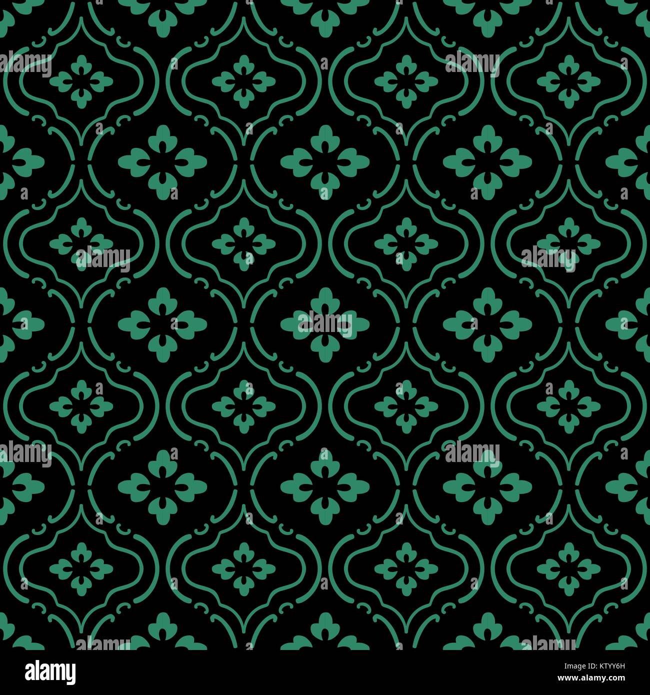 Antique seamless green background curve cross line flower Stock Vector ...