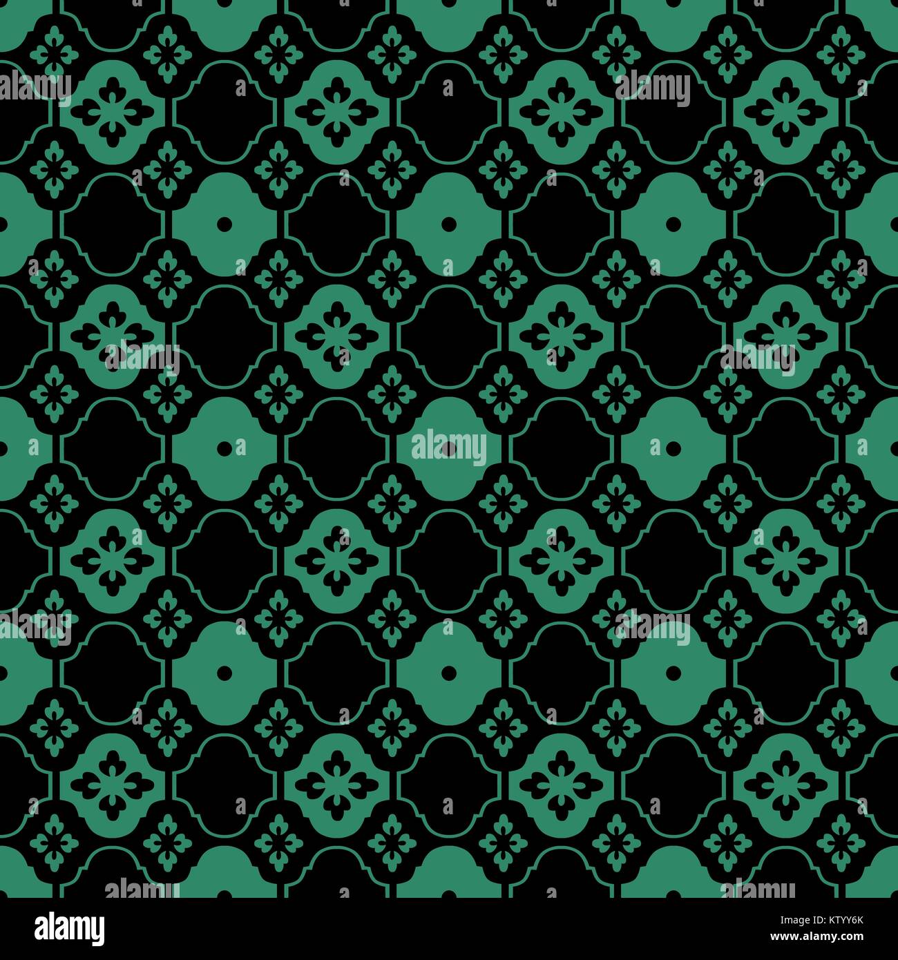 Antique seamless green background curve cross flower tracery Stock ...