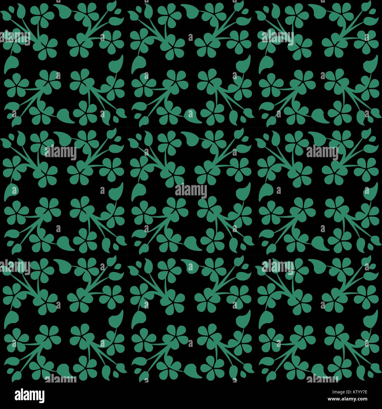 Antique seamless green background cross clover leaf vine Stock Vector ...
