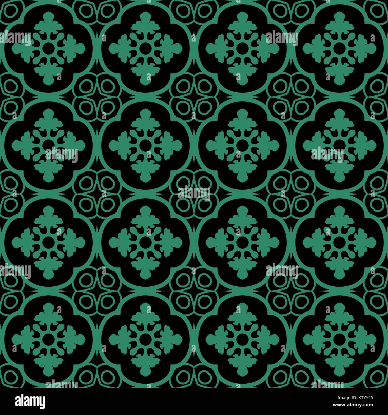 Antique seamless green background curve round cross flower Stock Vector ...