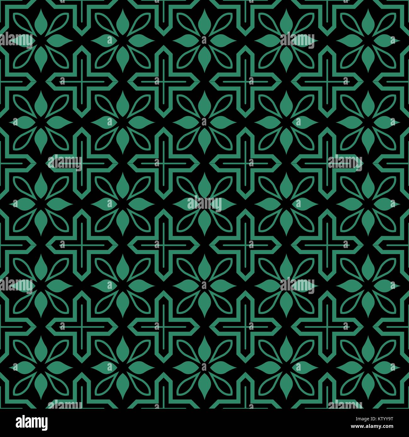 Antique seamless green background cross geometry flower Stock Vector ...
