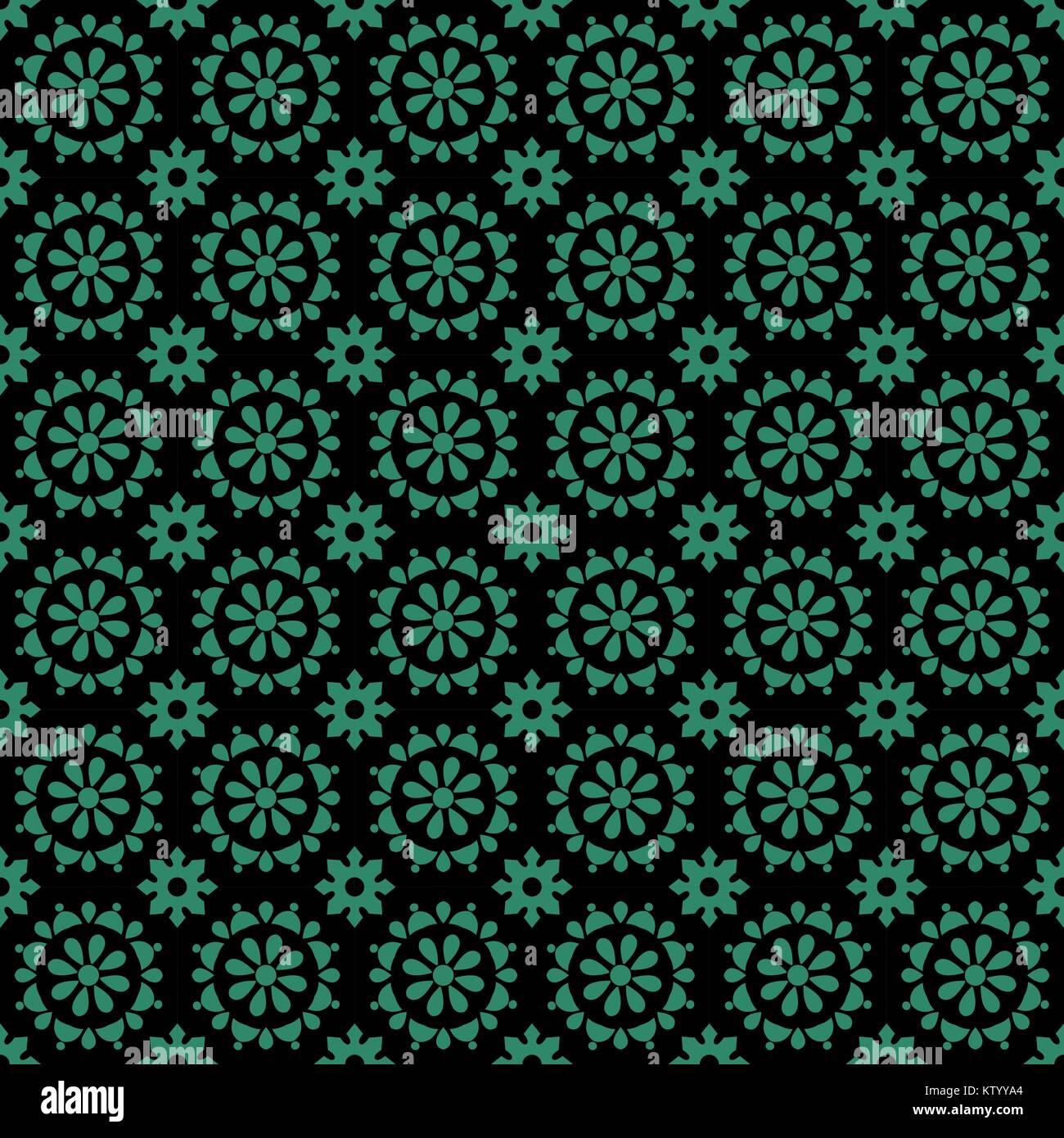 Antique seamless green background round cross flower Stock Vector Image ...