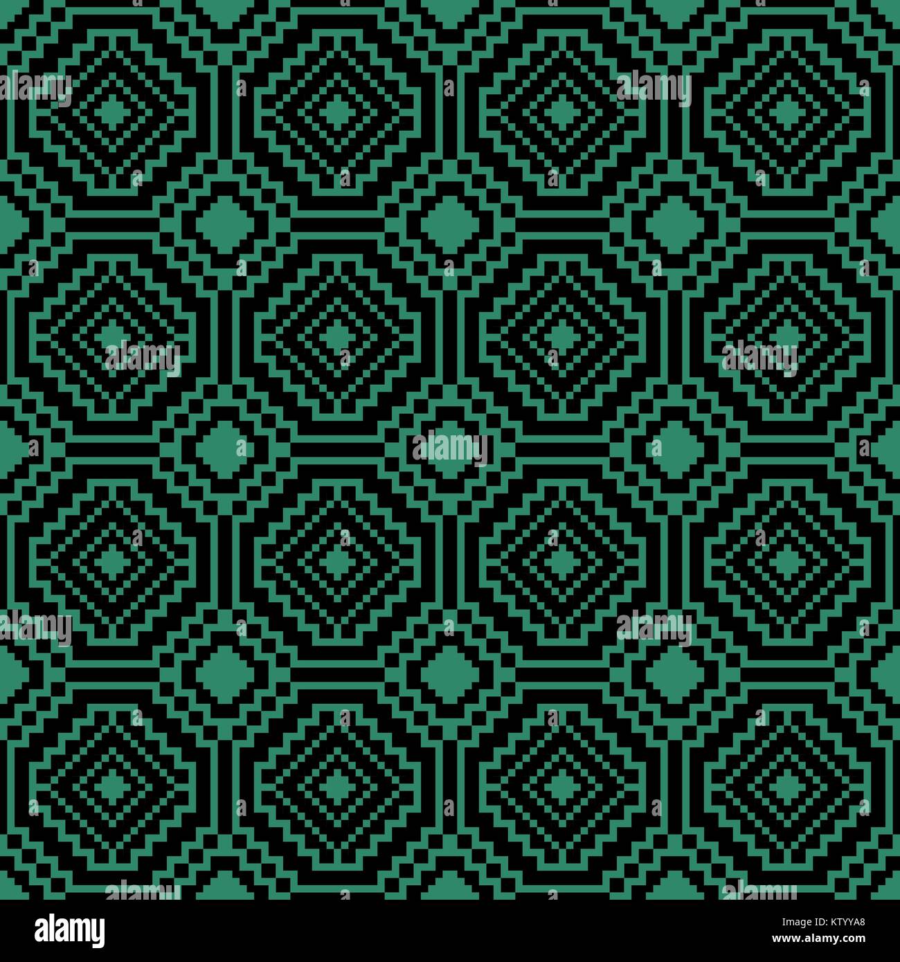 Antique seamless green background mosaic octagon geometry cross Stock ...