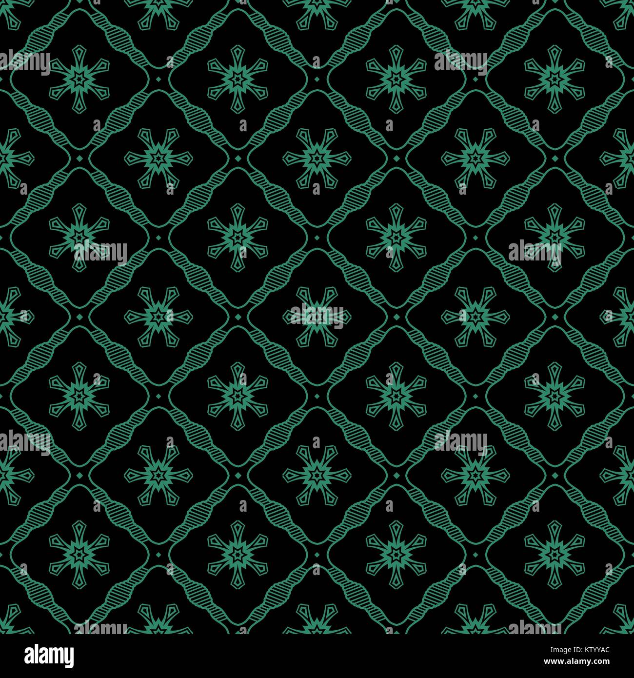 Antique seamless green background cross line flower Stock Vector Image ...