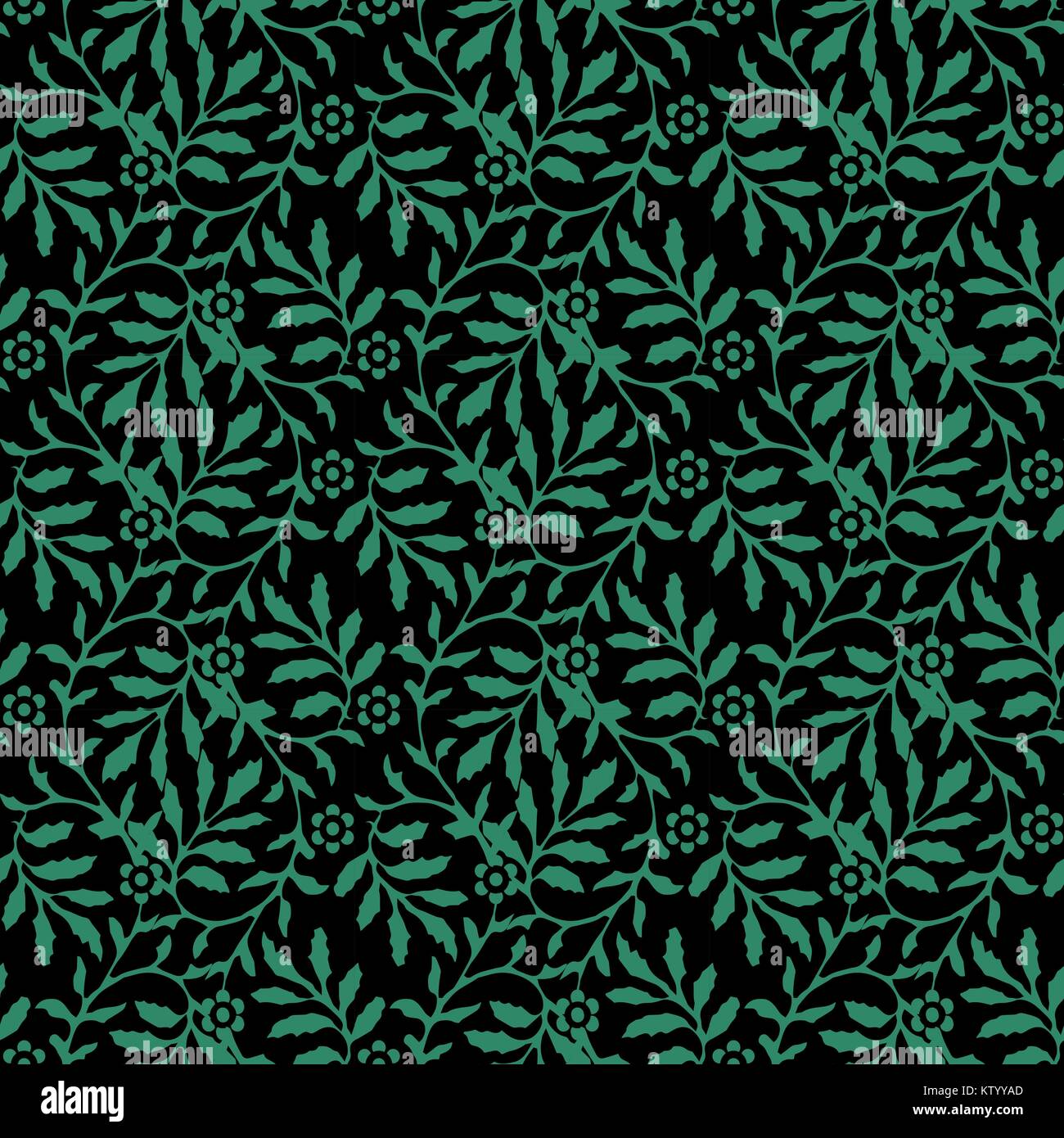 Antique seamless green background spiral wave leaf flower Stock Vector ...