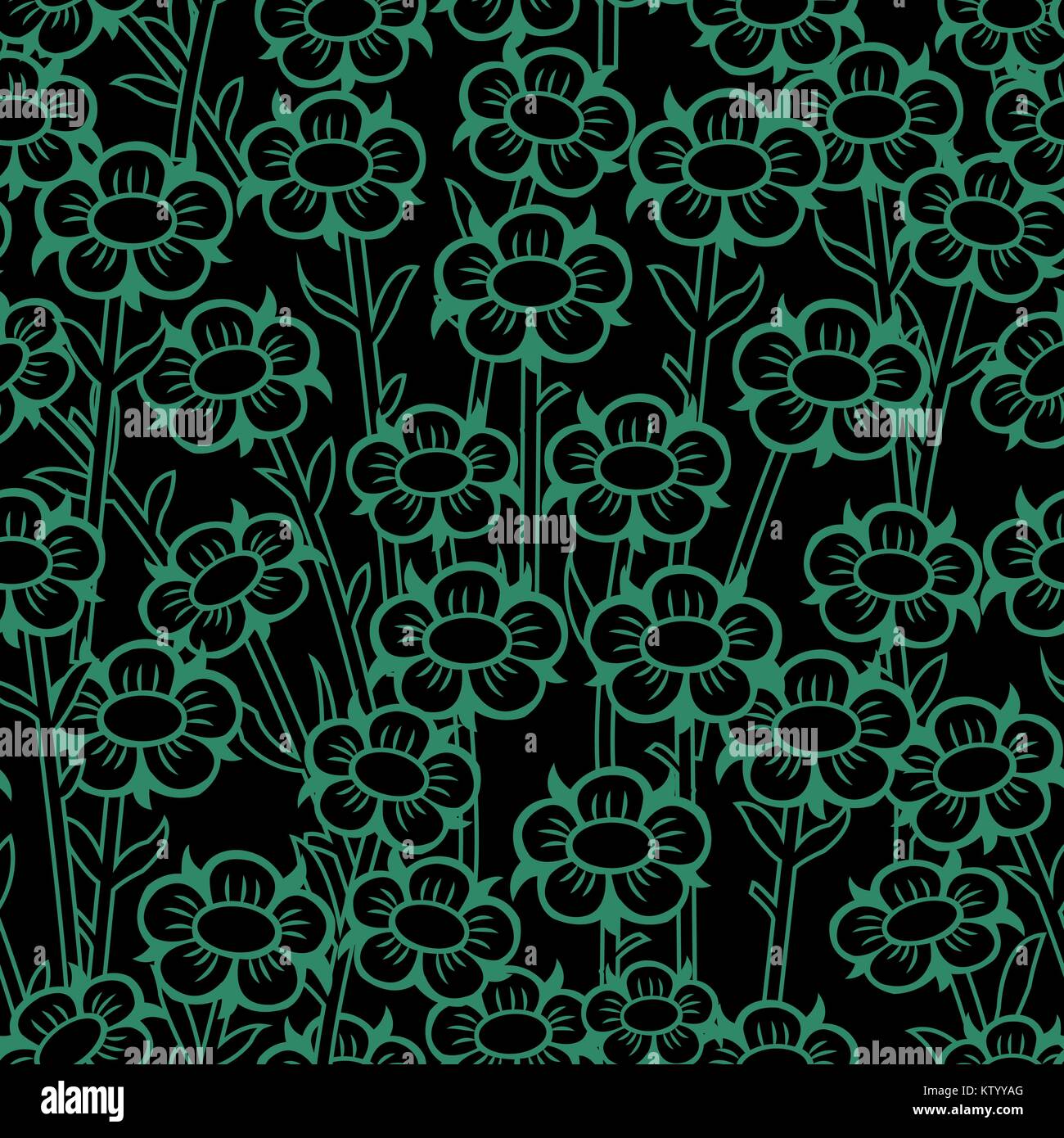 Antique seamless green background vintage round flower Stock Vector ...