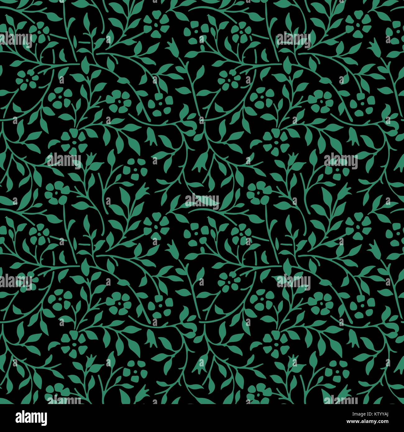 Antique seamless green background garden spiral vine flower leaf Stock ...