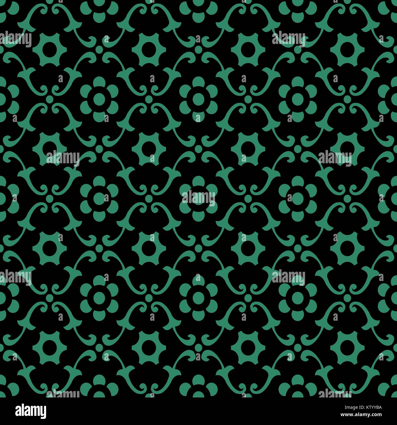 Antique seamless green background curve spiral round flower Stock ...