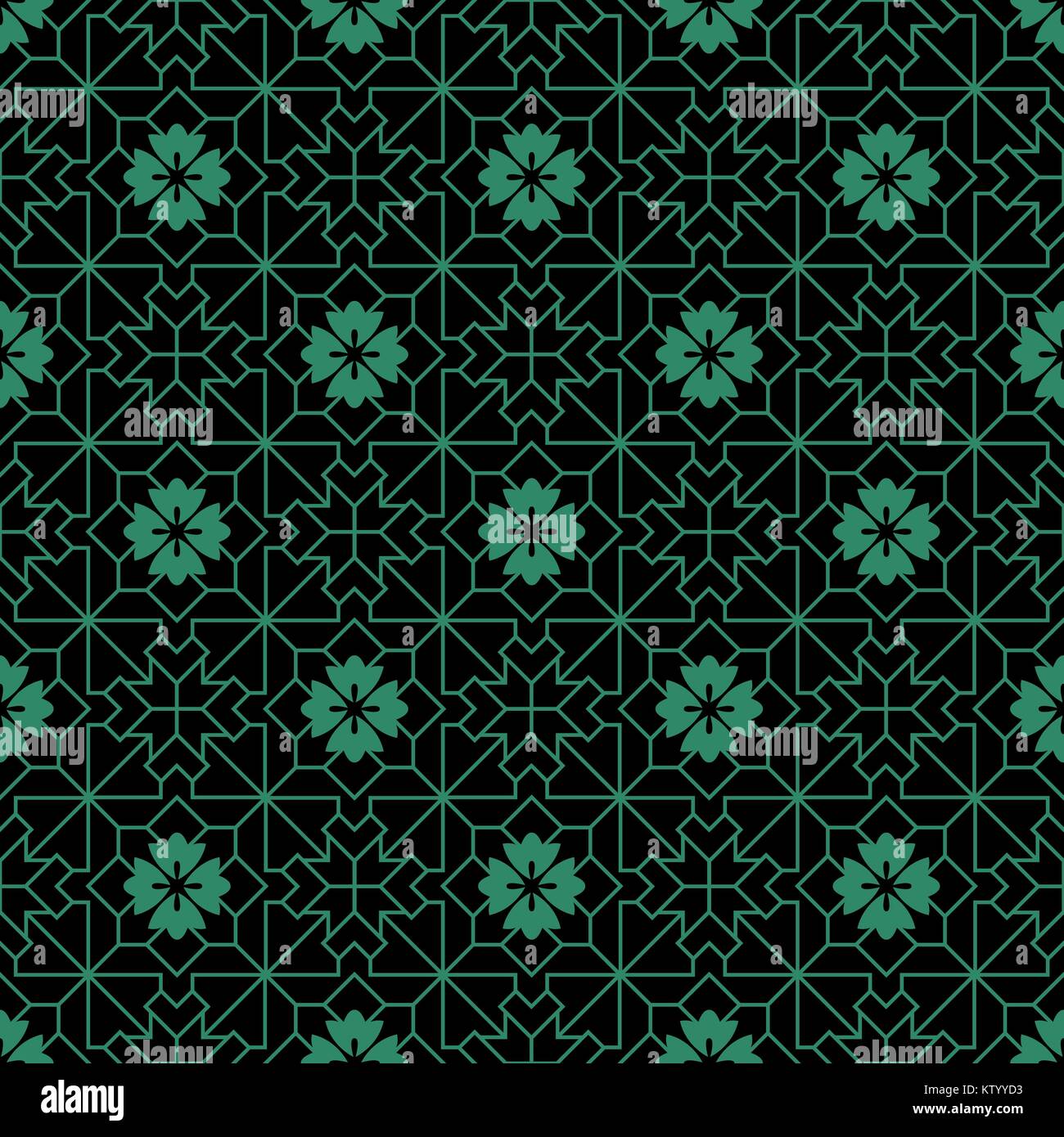 Antique seamless green background cross geometry line flower Stock ...