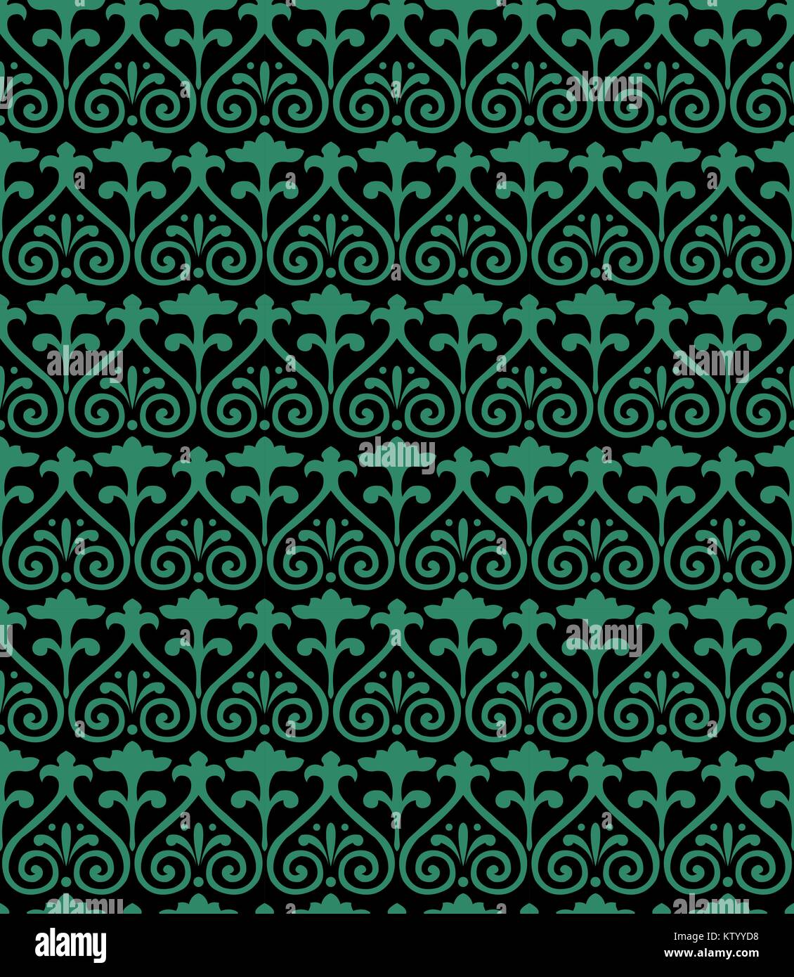 Antique seamless green background curve spiral cross flower Stock ...