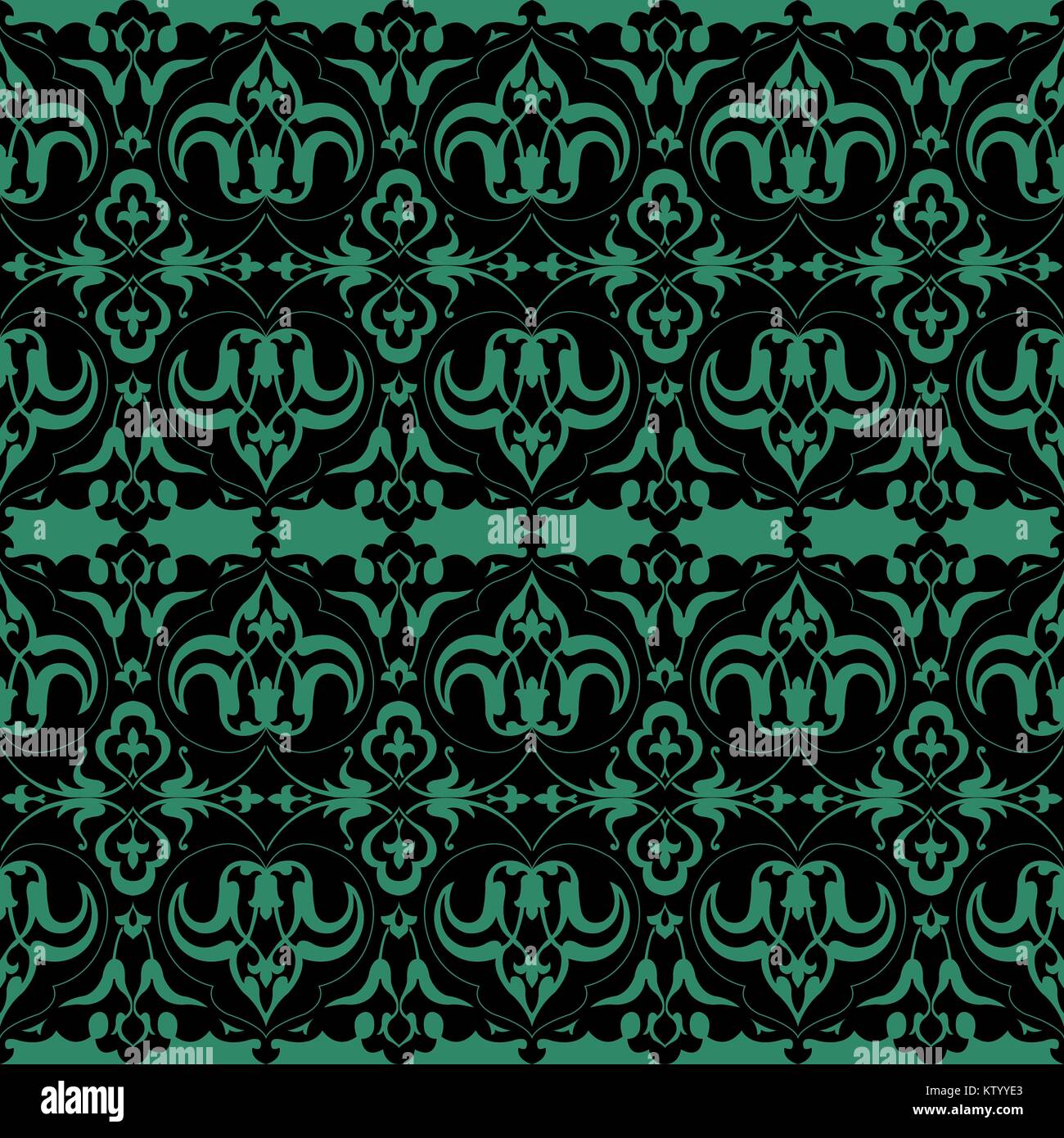 Antique seamless green background curve spiral flower kaleidoscope ...