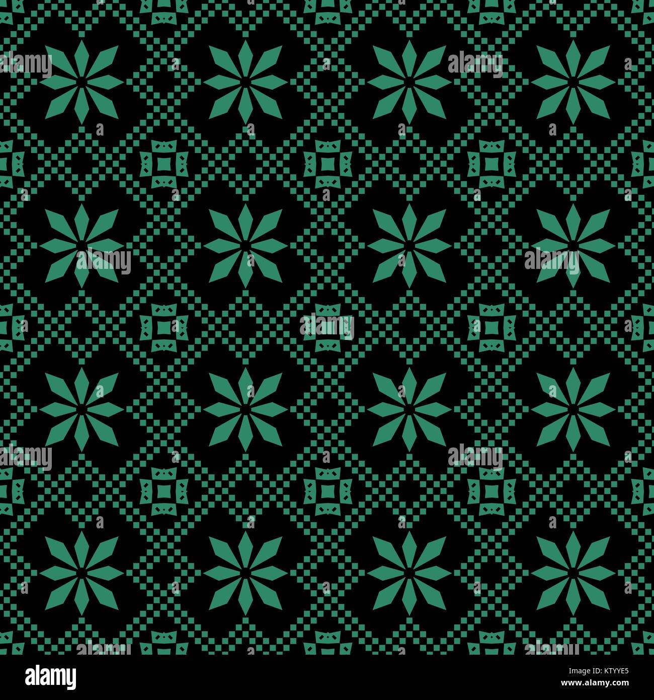 Antique seamless green background check cross rhomb flower Stock Vector ...