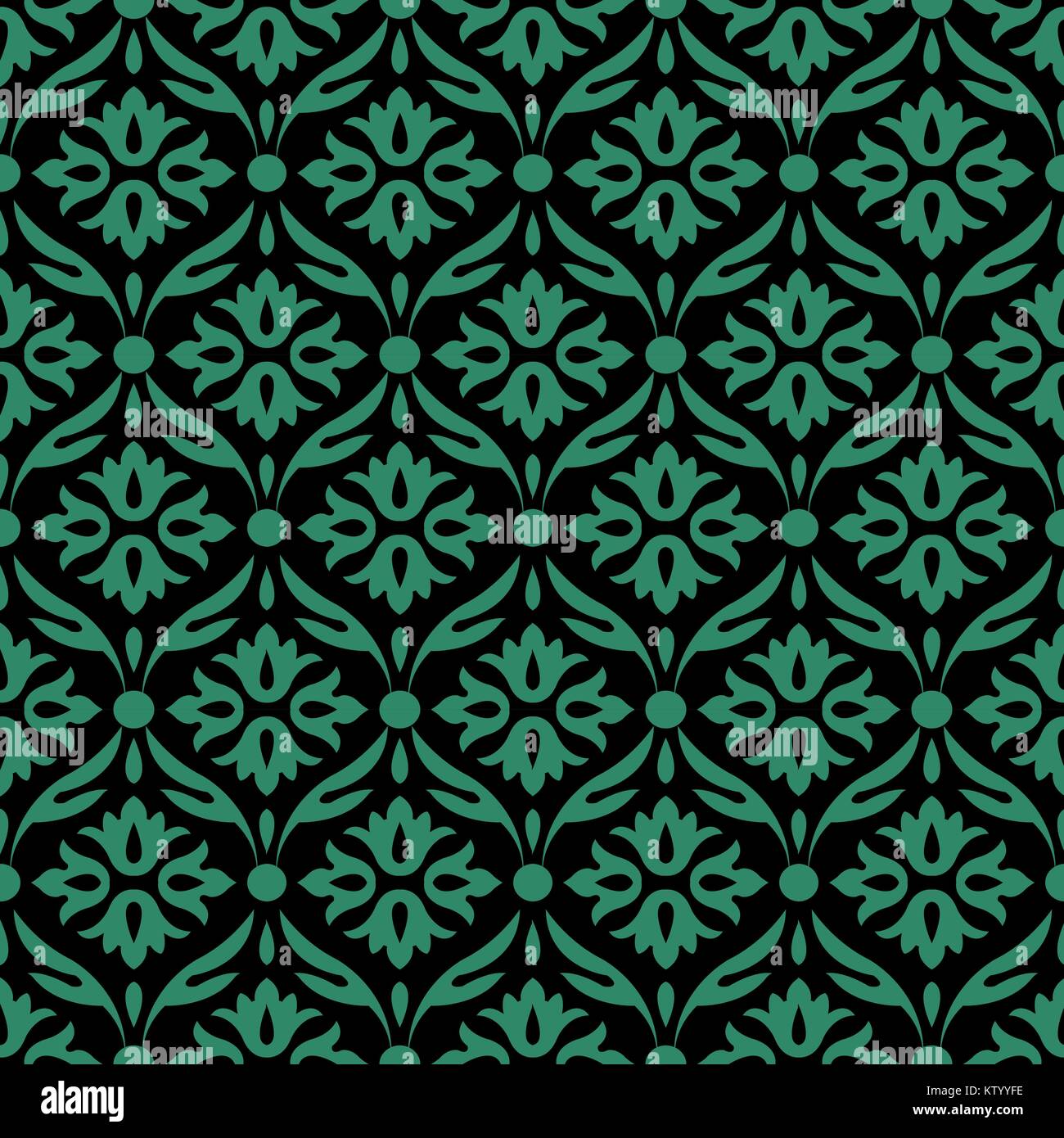 Antique seamless green background curve round cross flower Stock Vector ...