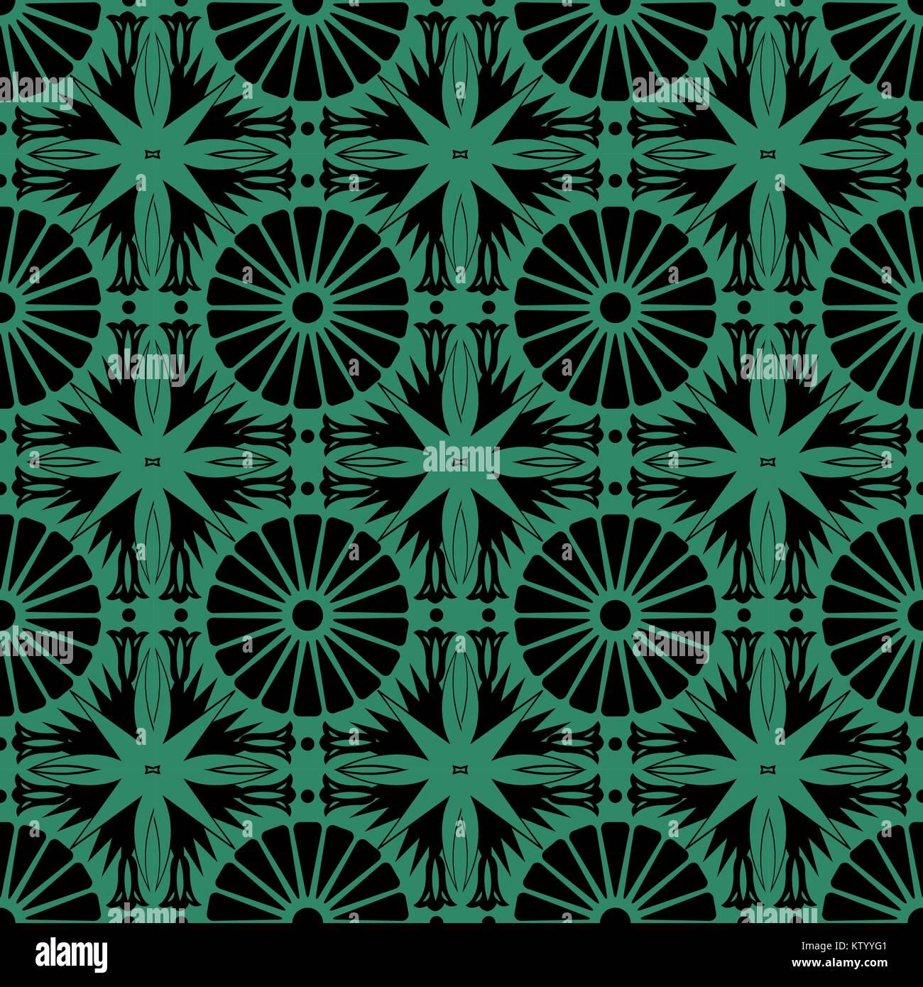 Antique seamless green background round flower point leaf cross Stock ...