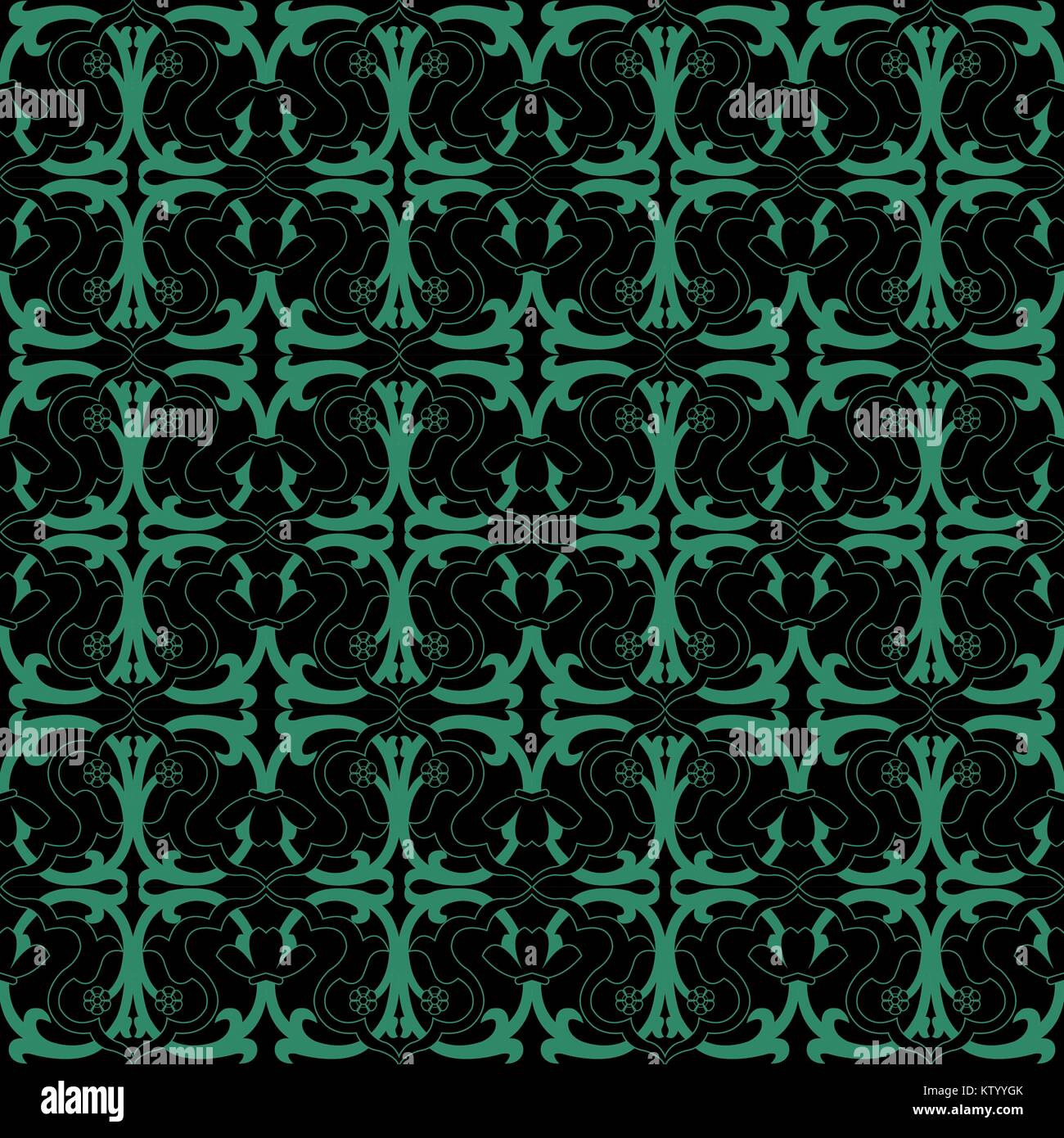 Antique seamless green background spiral curve cross vine flower Stock ...