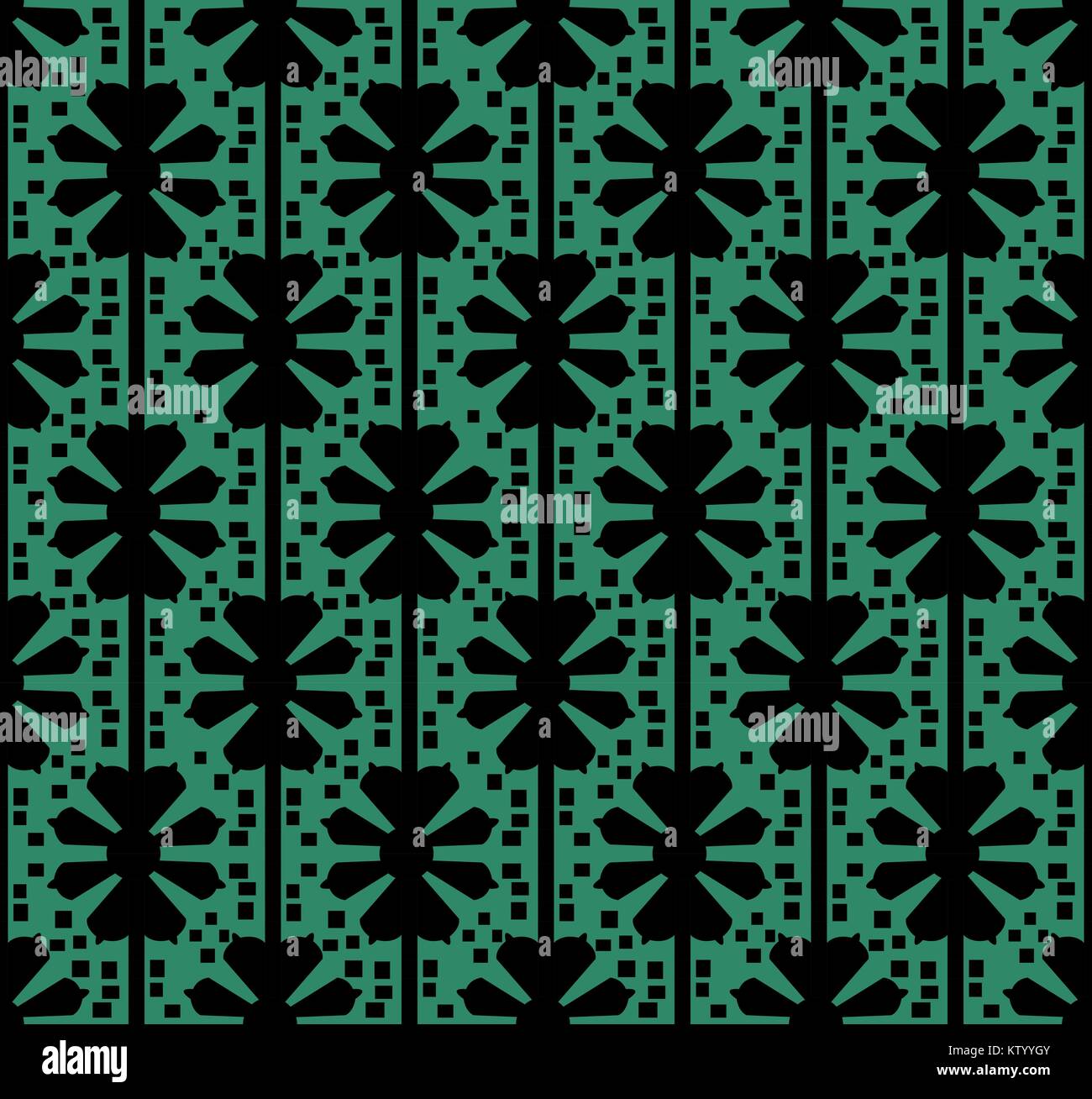 Antique seamless green background square cross flower geometry Stock ...