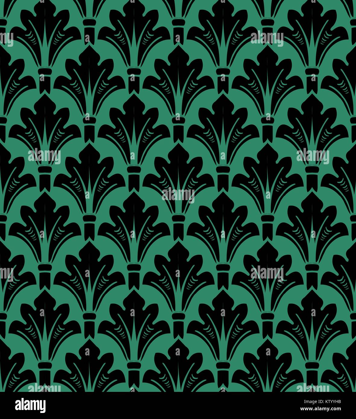 Antique seamless green background nature garden curve leaf Stock Vector ...