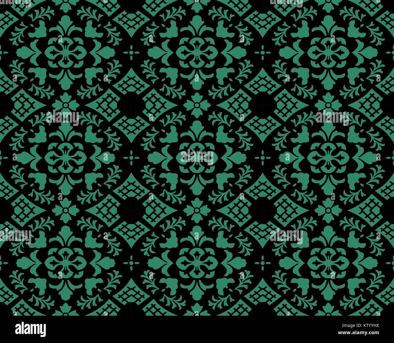 Antique seamless green background curve cross flower leaf Stock Vector ...