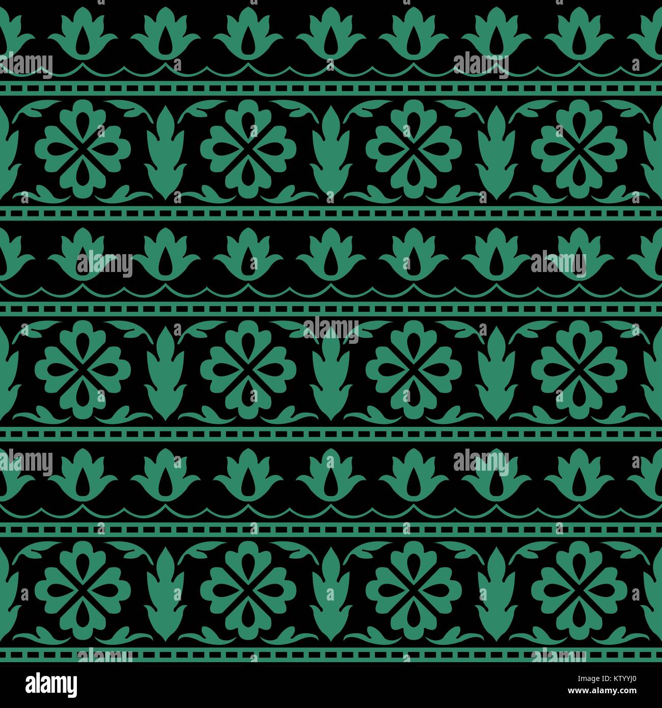 Antique seamless green background cross flower leaf wave line Stock ...