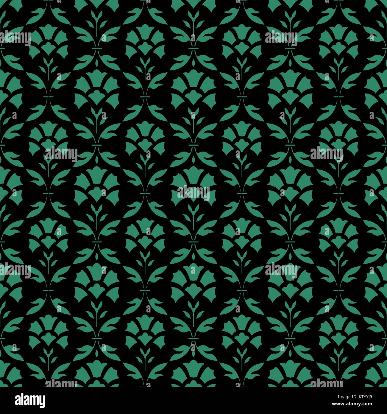 Antique seamless green background curve cross leaf flower Stock Vector ...
