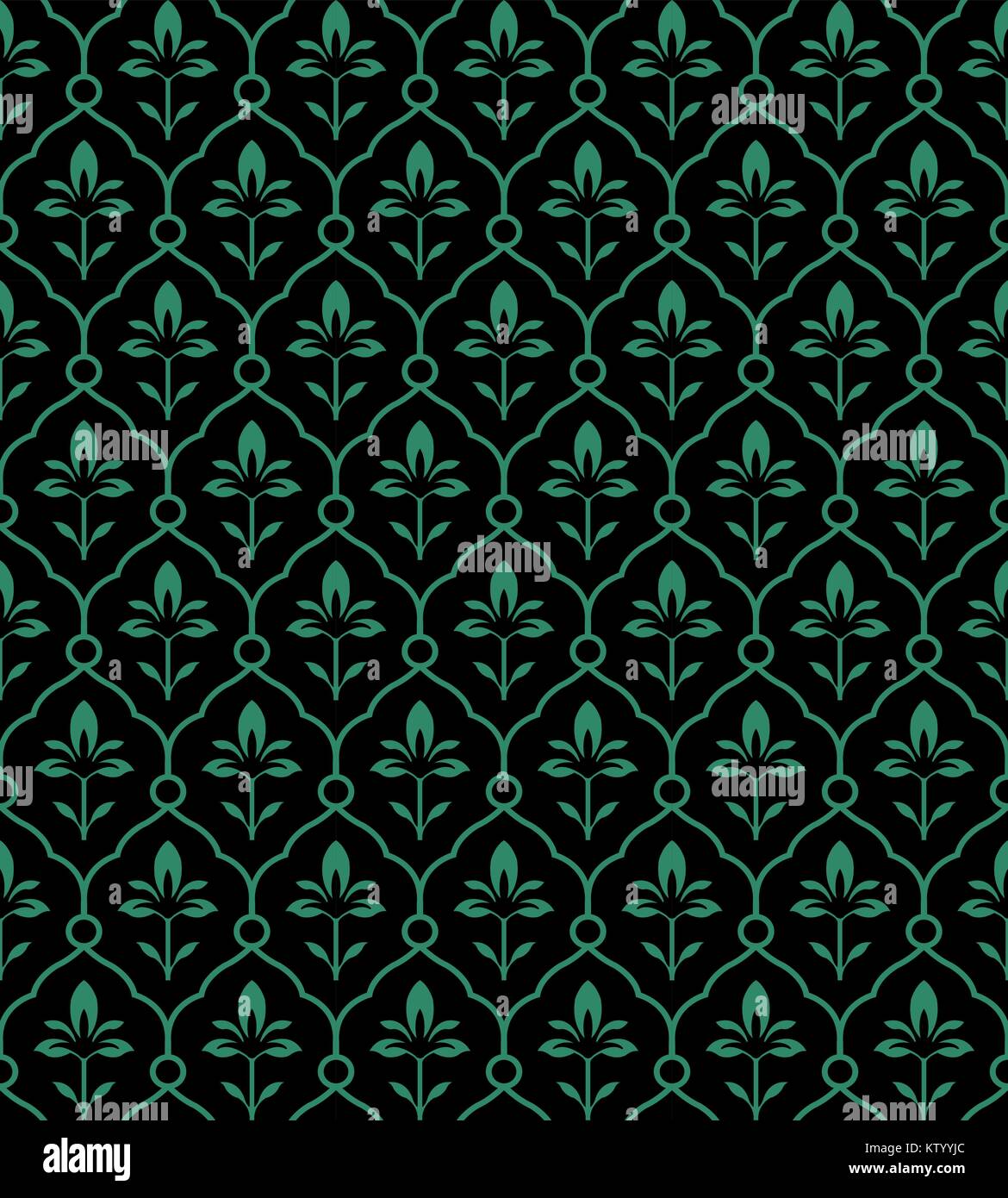 Antique seamless green background curve round cross flower Stock Vector ...