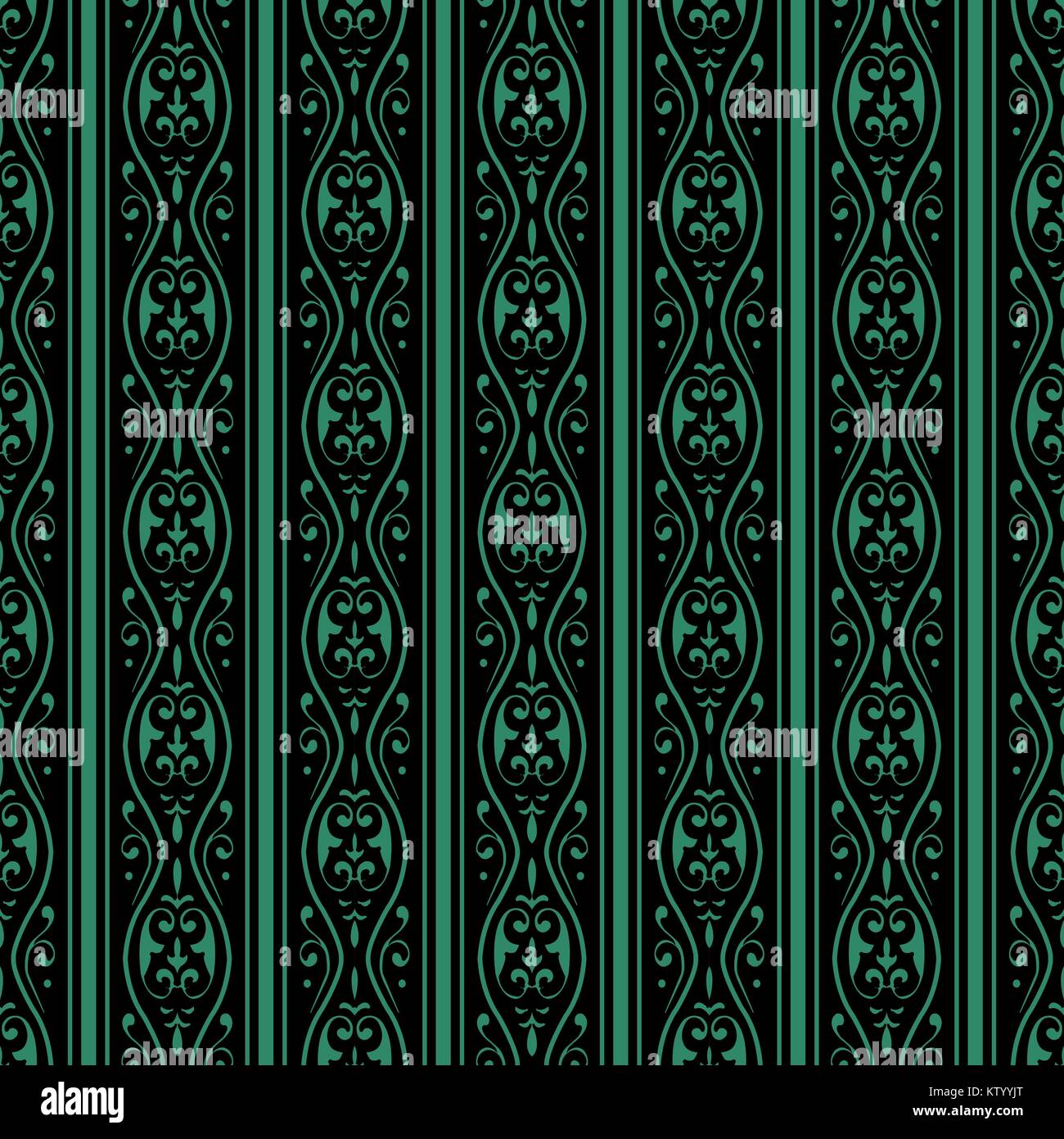 Antique seamless green background spiral curve flower line Stock Vector ...