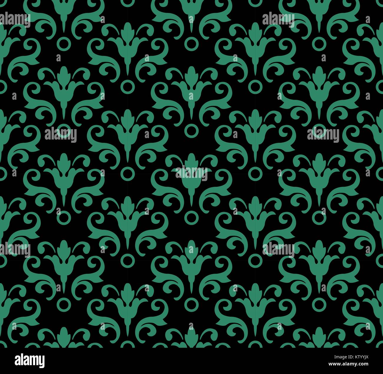 Antique seamless green background spiral curve flower Stock Vector ...