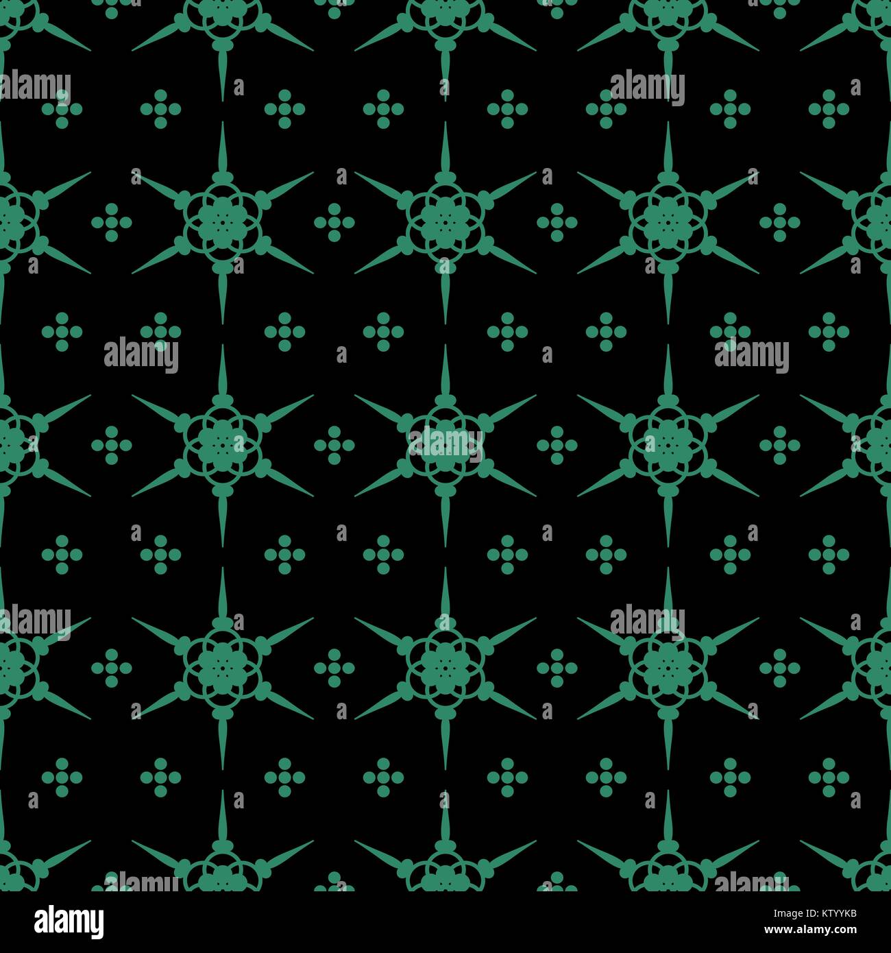 Antique seamless green background point round cross flower Stock Vector ...