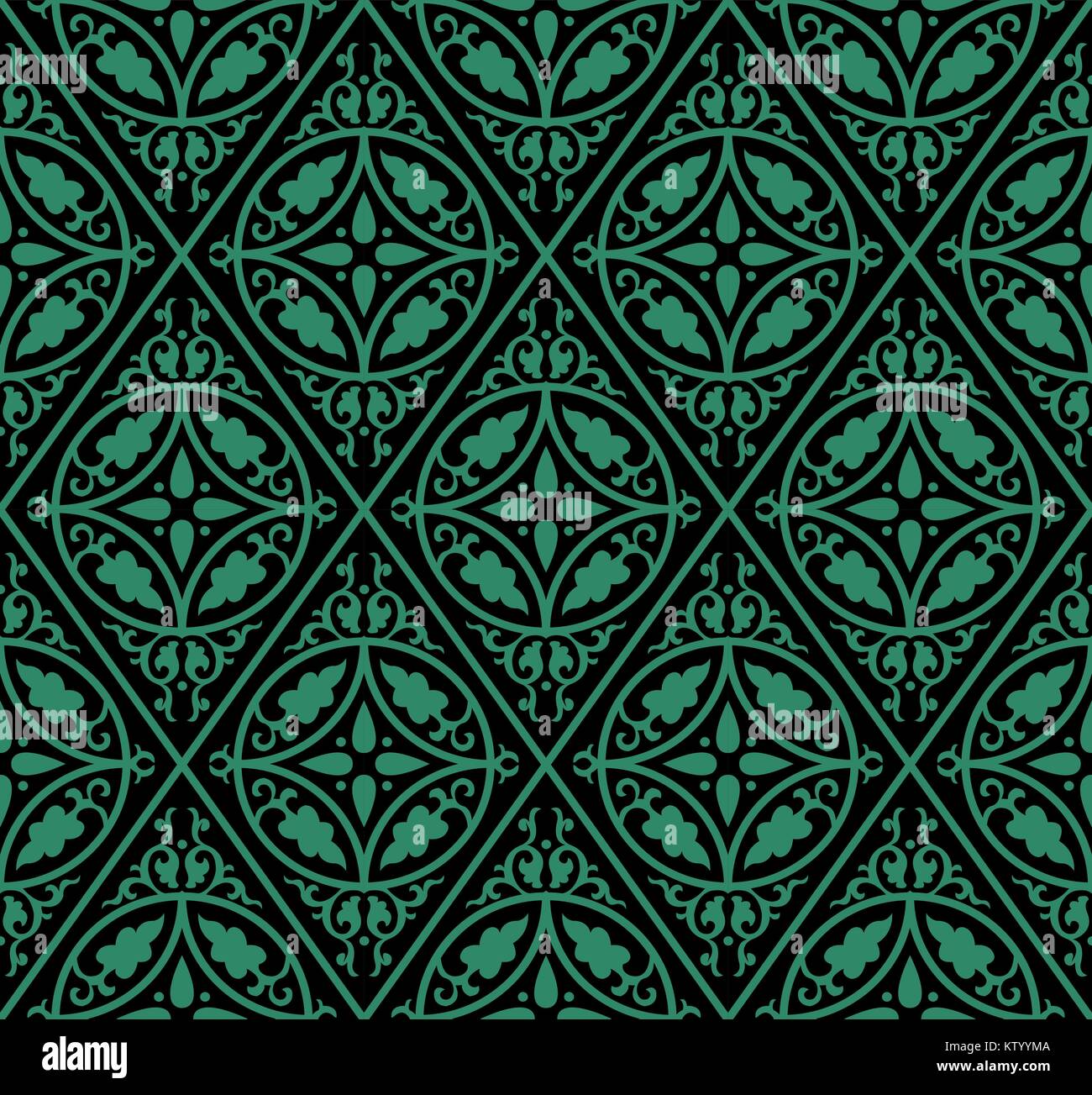 Antique seamless green background round rhomb cross flower Stock Vector ...