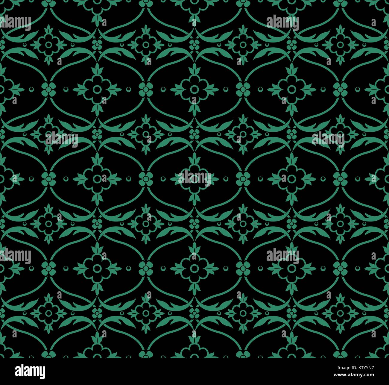 Antique seamless green background curve cross leaf flower Stock Vector ...