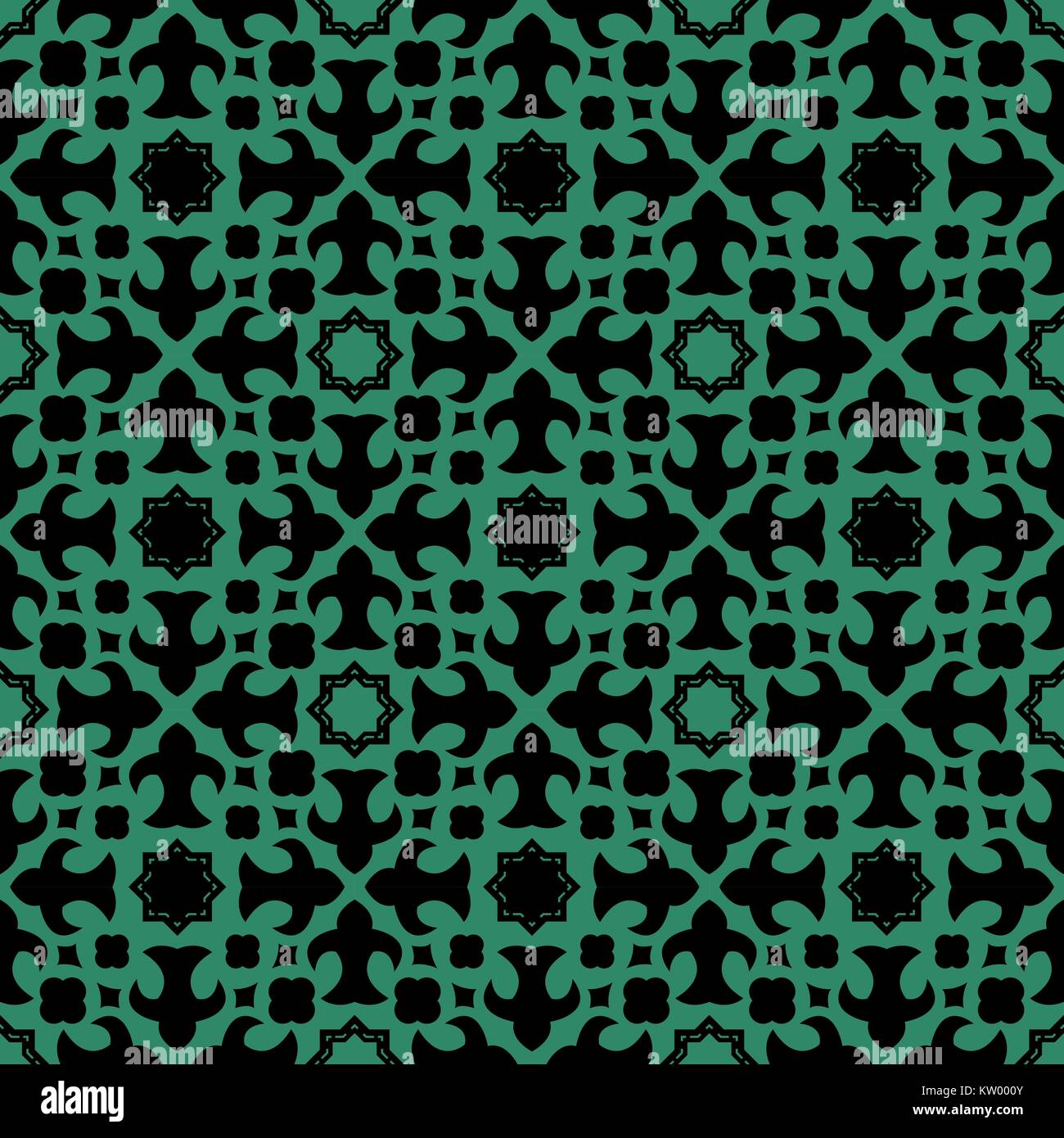 Antique seamless green background star kaleidoscope geometry Stock ...