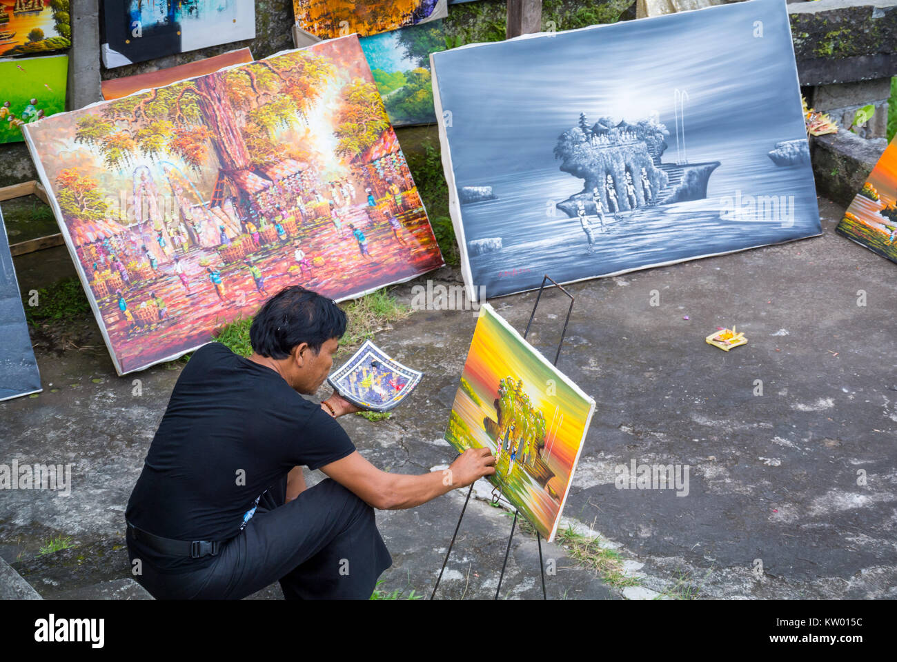 Balinese artist Ubud Bali Indonesia Stock Photo Alamy
