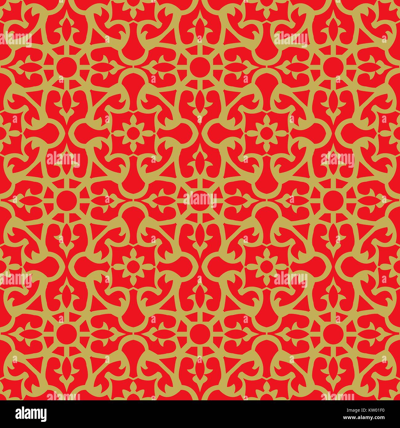 Chinese Window Pattern Flower Seamless vintage Chinese window tracery golden round flower pattern ...