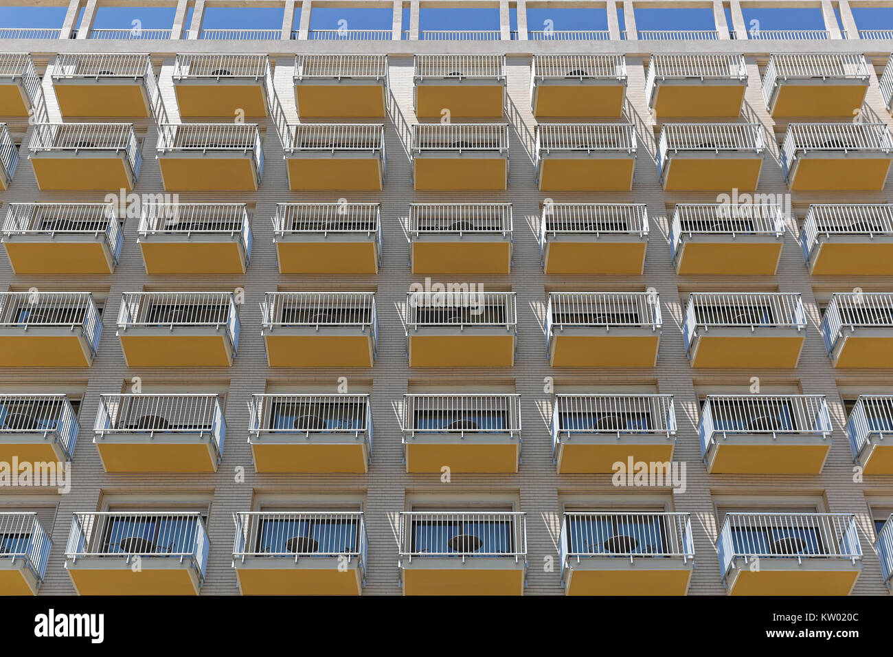 Balconies at hotel building repetitive pattern Stock Photo - Alamy