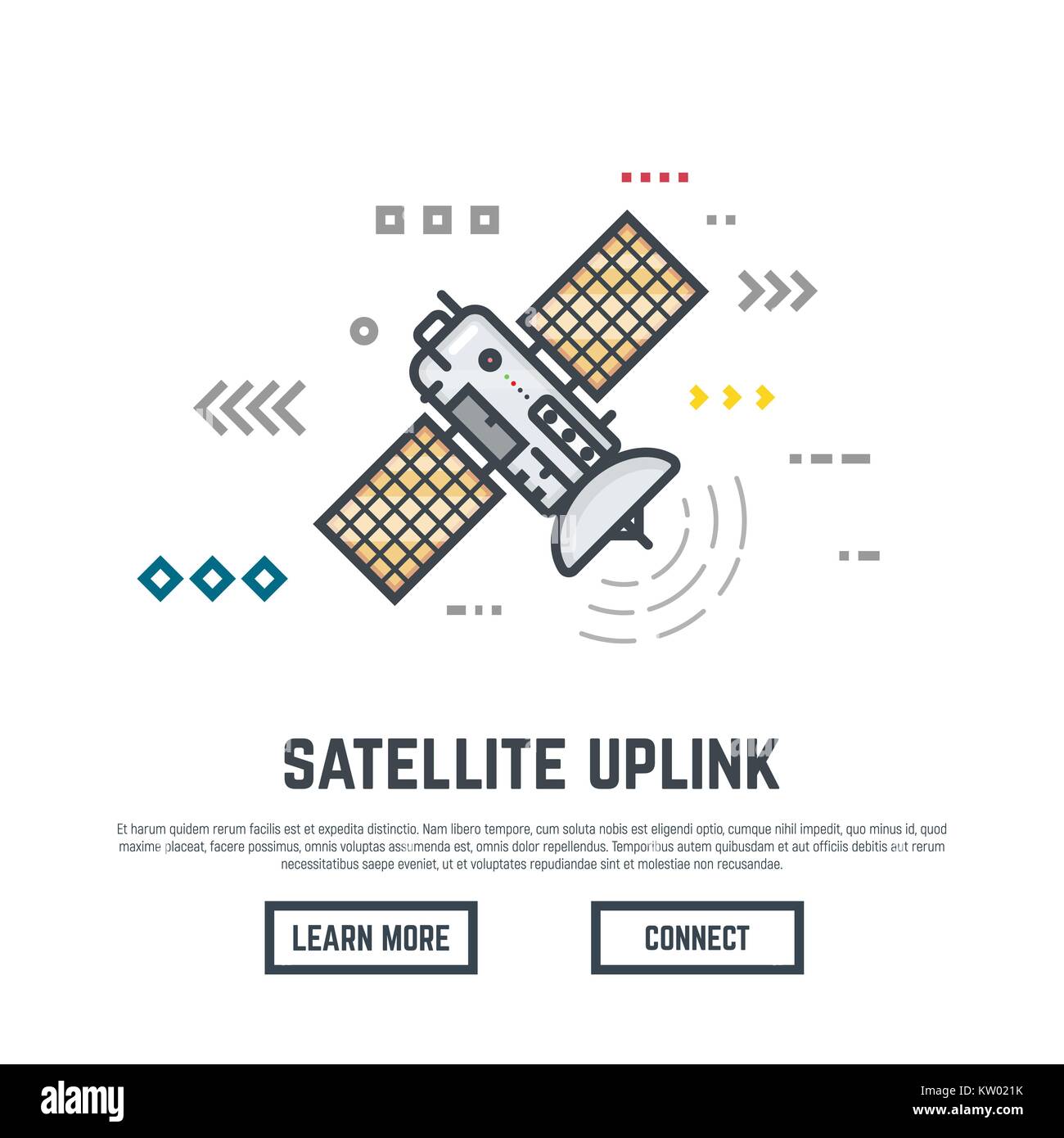 Communication satellite illustration Stock Vector