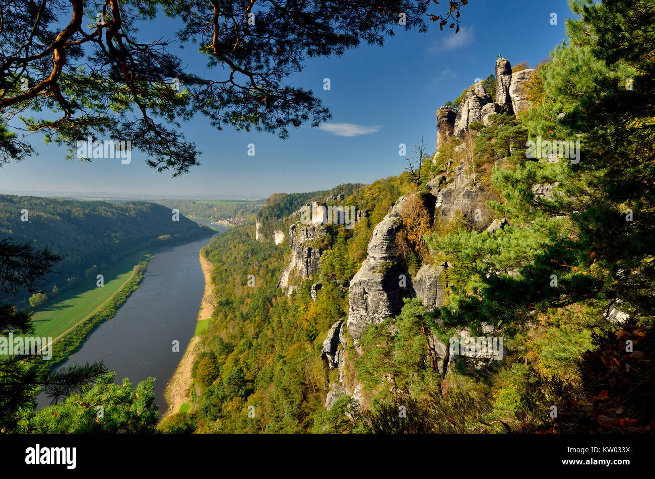 Elbsandsteingebirge elbe fluss sandstein hires stock photography and