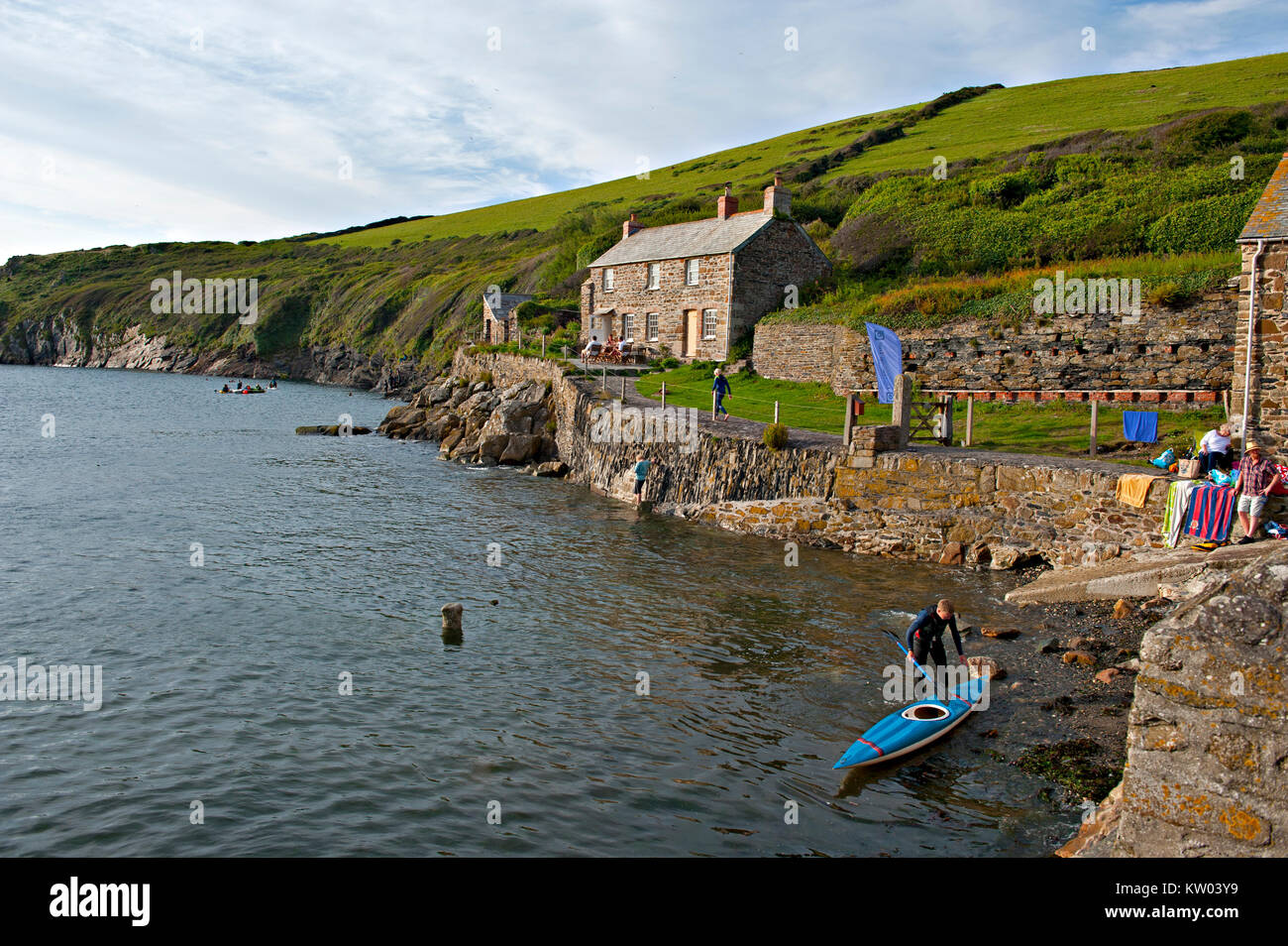 Port Quin Bay, a small hamlet between Port Isaac and Polzeath, north Cornwall, UK Stock Photo