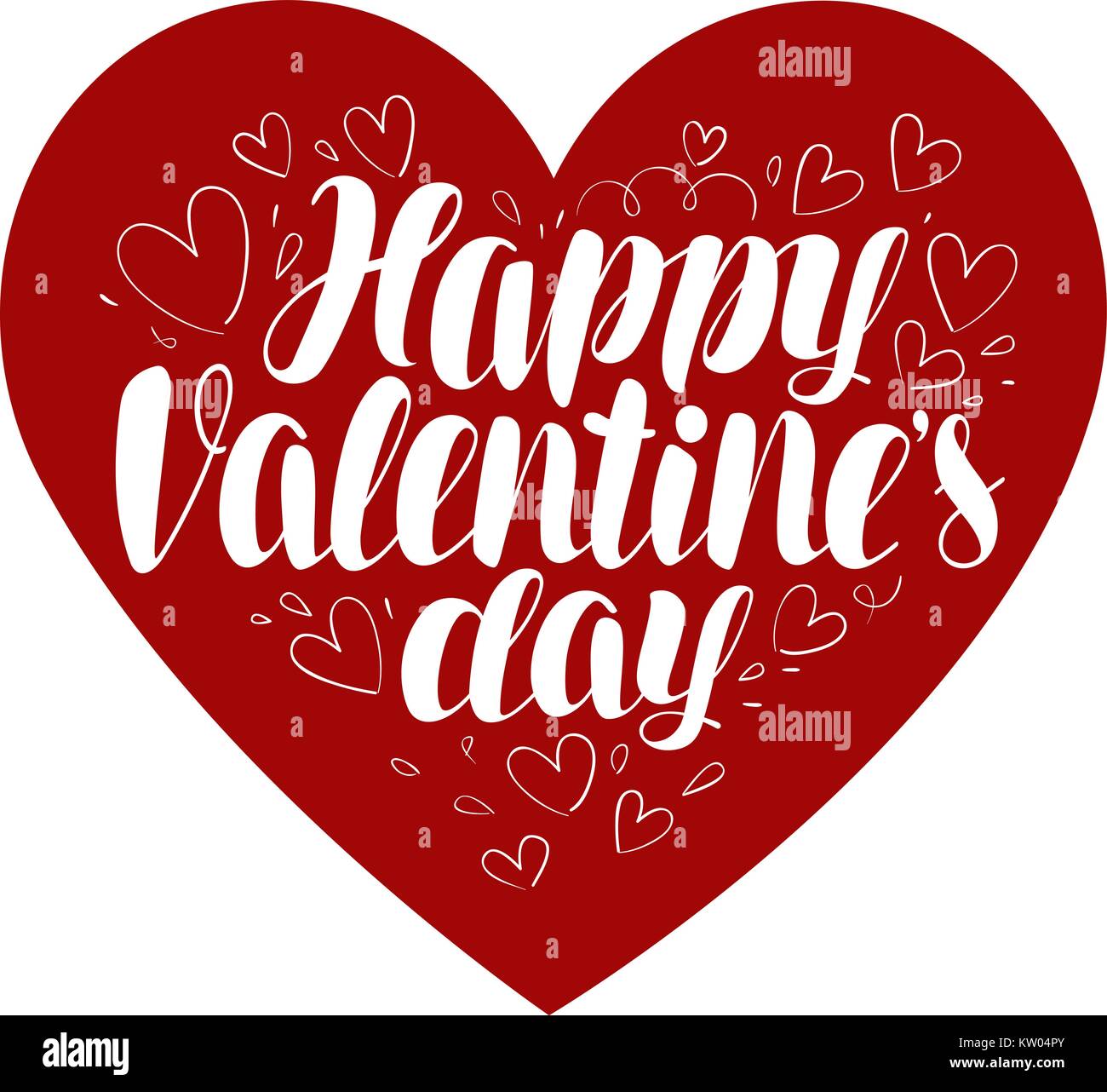 Happy Valentine's day. Heart, love symbol. Typographic design, lettering vector illustration Stock Vector